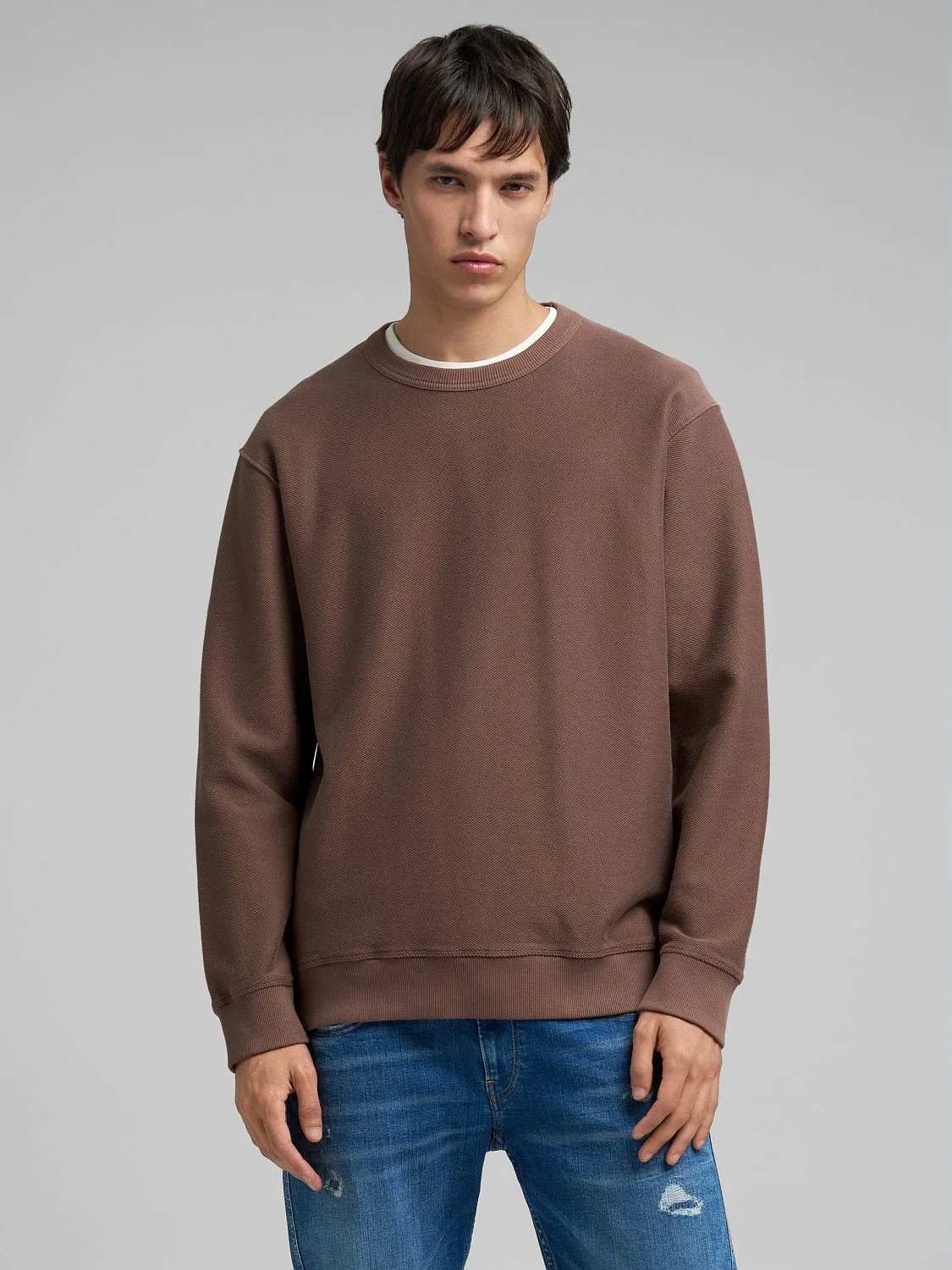 REPLAY SWEATSHIRT AUS BAUMWOLLFLEECE M3288 .000.23838 BROWN 2