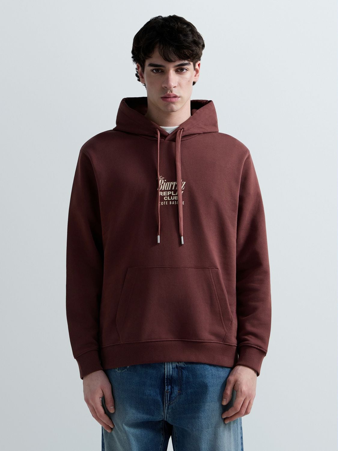 SWEATSHIRT AUS BAUMWOLL-TERRY MIT PRINT UND KAPUZE
