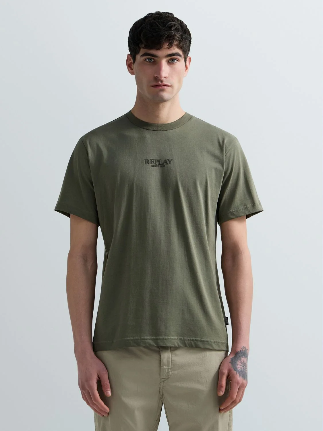 JERSEY-T-SHIRT MIT REPLAY-LOGO IN 3D