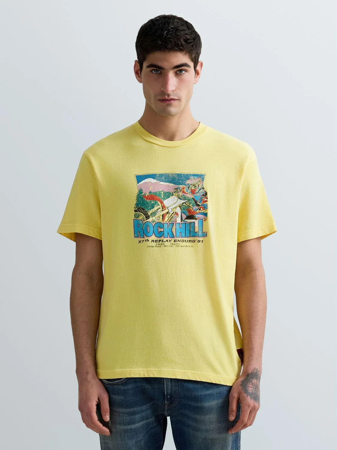 JERSEY-T-SHIRT MIT MOTORRAD-PRINT