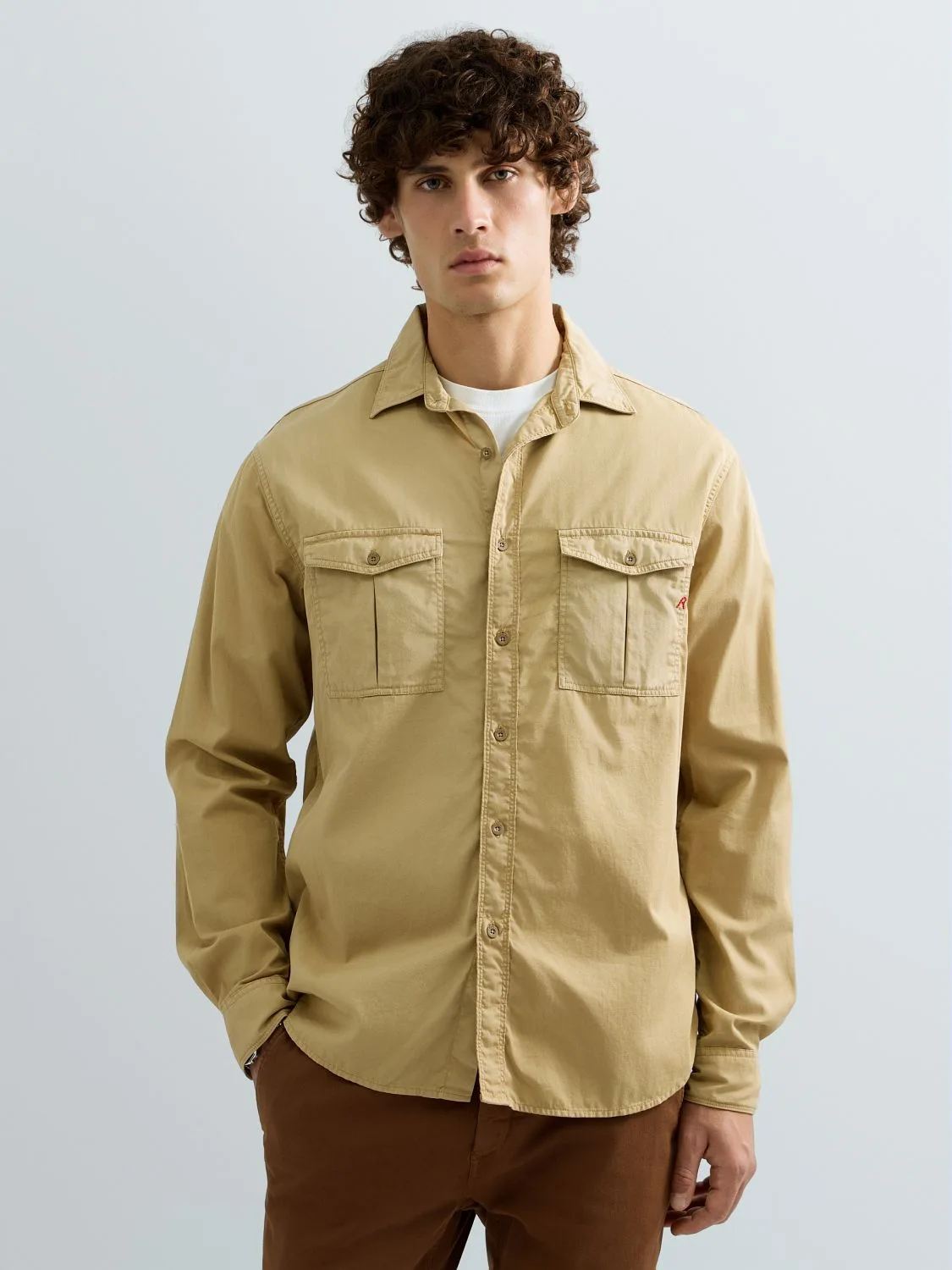 REPLAY RELAXED-FIT TWILL COTTON SHIRT M107E .000.723SYG TREE HOUSE 2