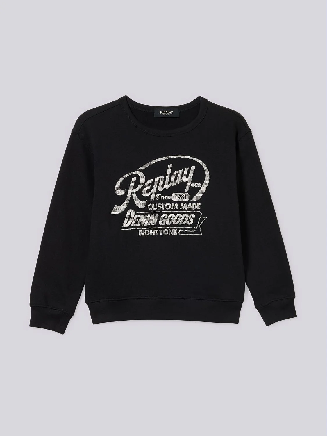 REPLAY COTTON SWEATSHIRT WITH LETTERING SB2064.059.23830 BLACK 1