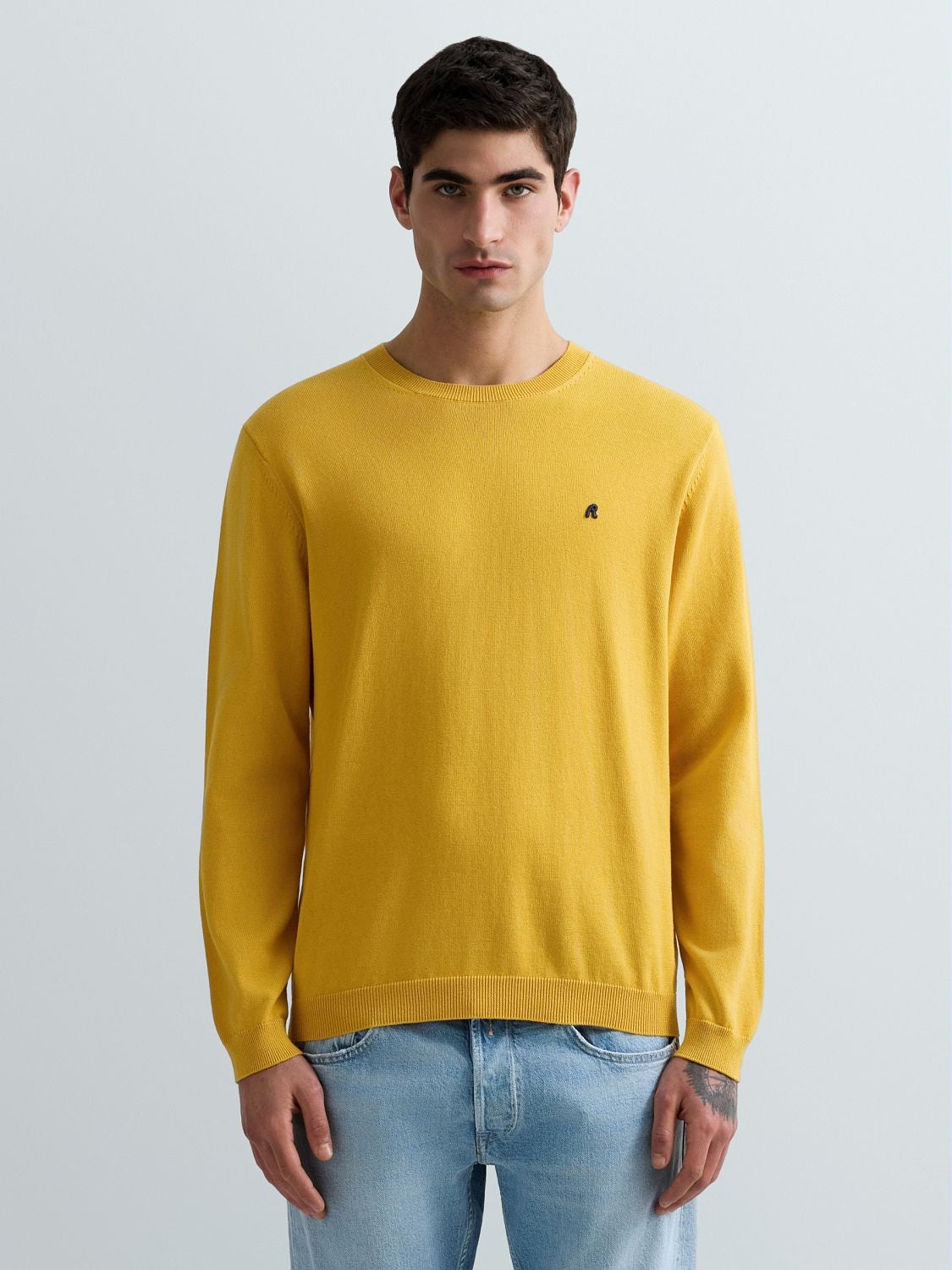 REPLAY COTTON CREW-NECK SWEATER UK4851.000.G22578 CORN YELLOW 2