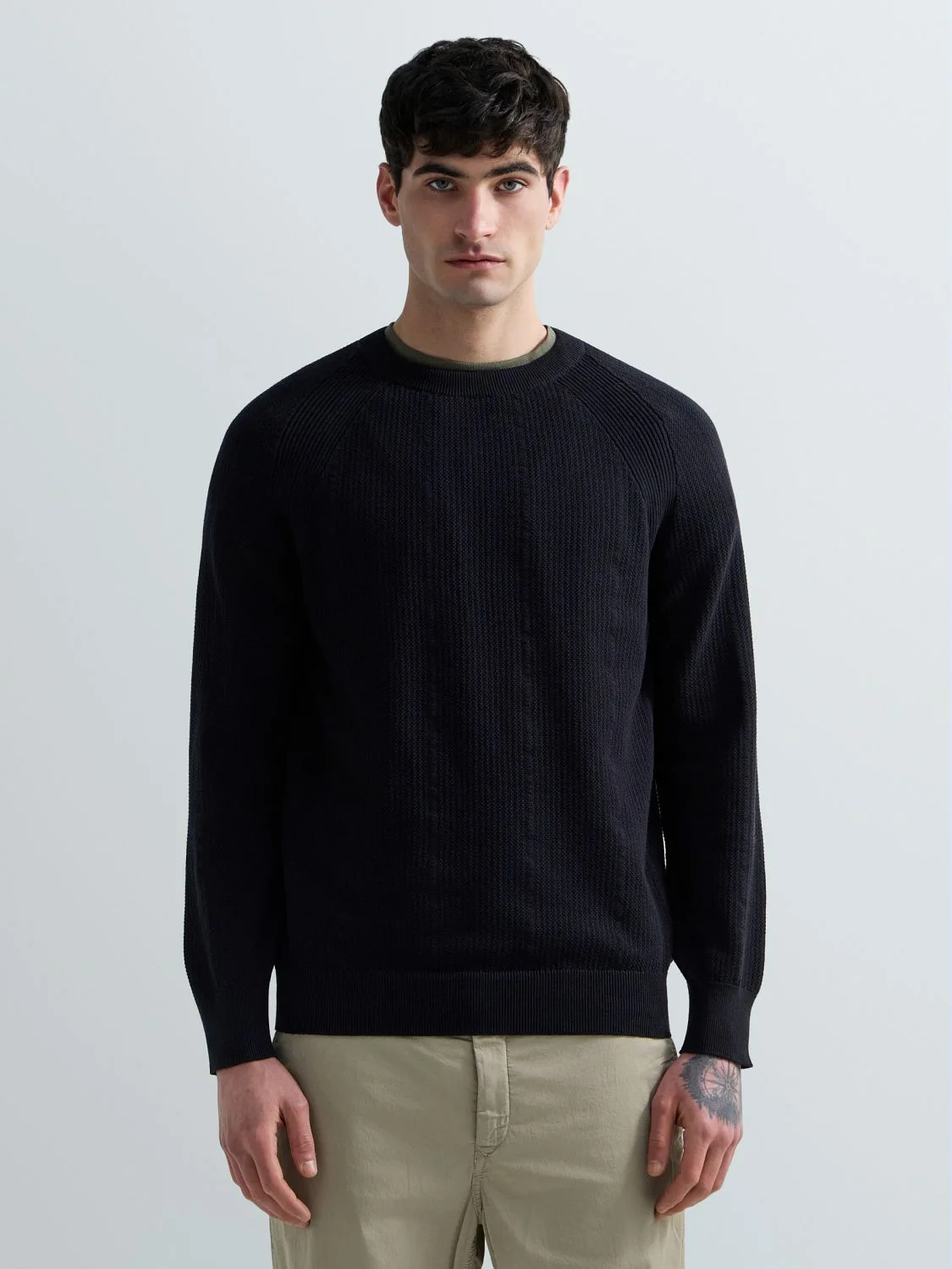 GERIPPTER PULLOVER AUS BAUMWOLLE