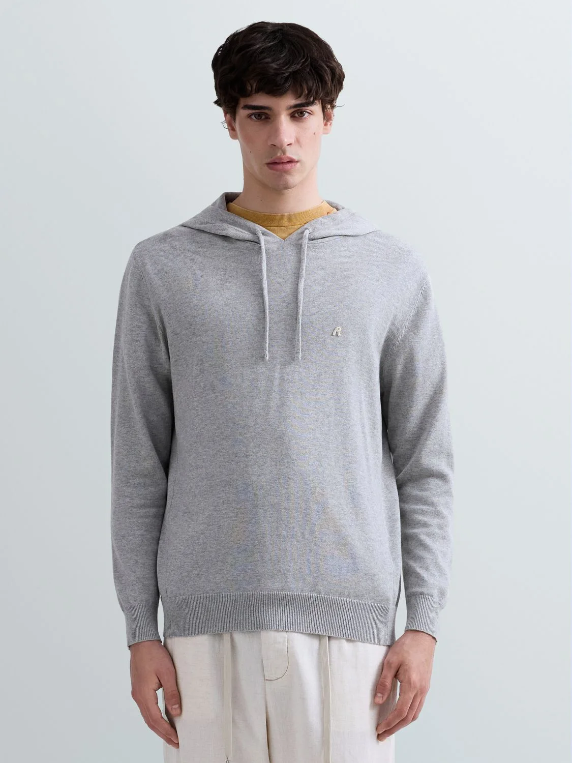 REPLAY COTTON SWEATER WITH HOOD UK5169.000.G22578 GREY MELANGE 2