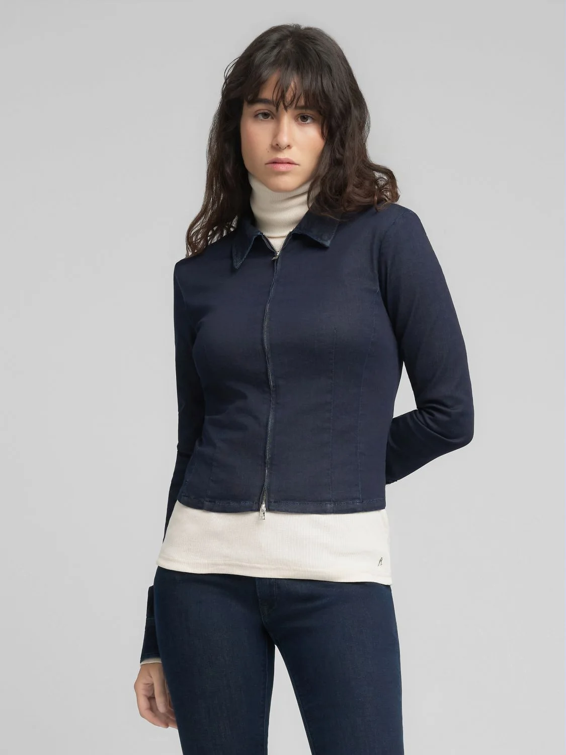 REPLAY DENIM FULL-ZIP SHIRT W2416 .000.821 93C DARK BLUE 2