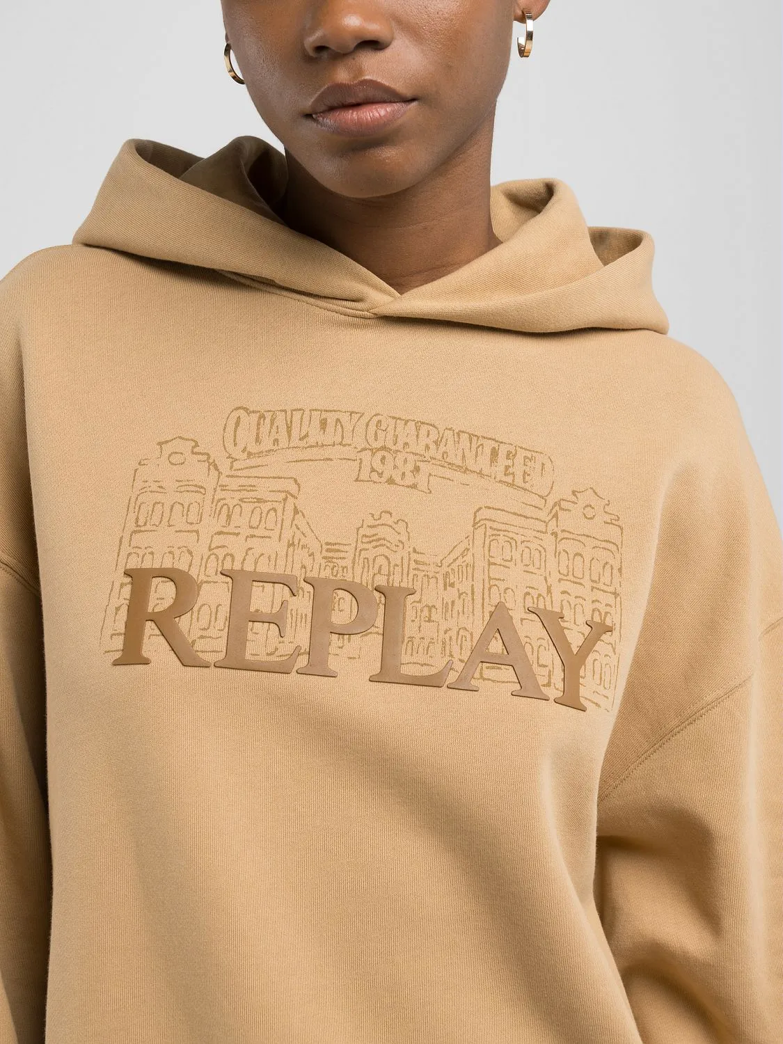 Kapuzensweatshirt mit relieflogo Tan | Replay Jeans