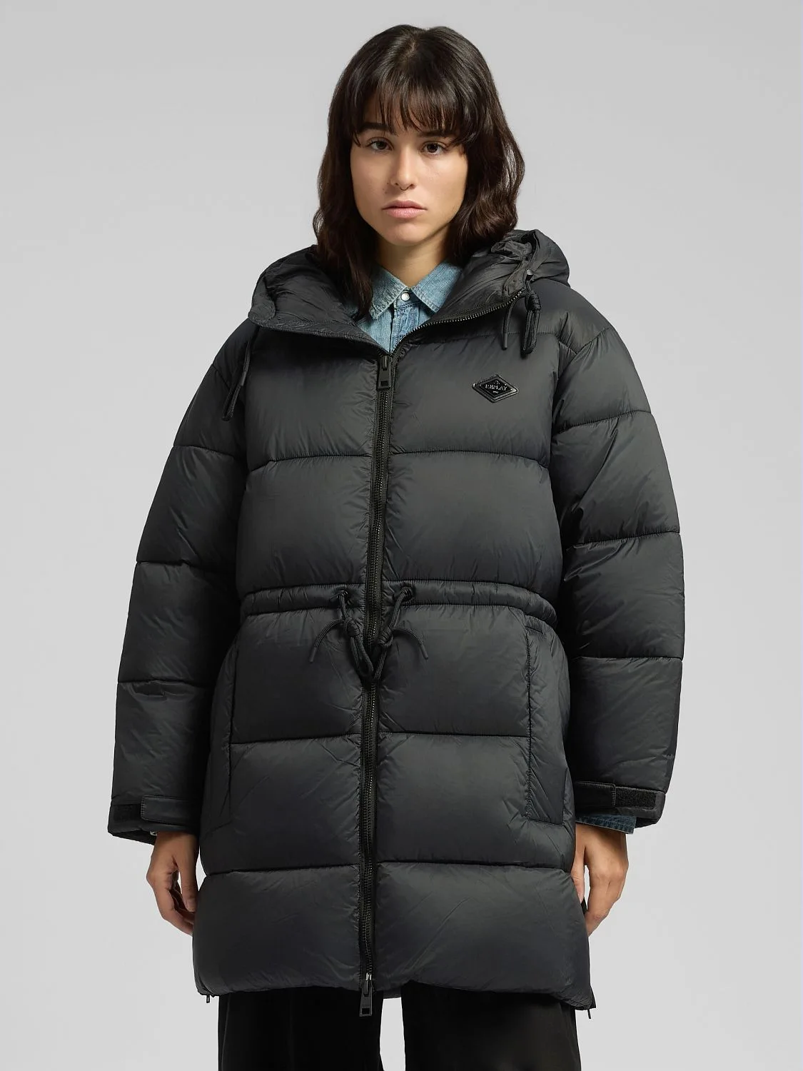 REPLAY PADDED JACKET WITH SIDE OPENINGS W7910 .000.85048 BLACK 2