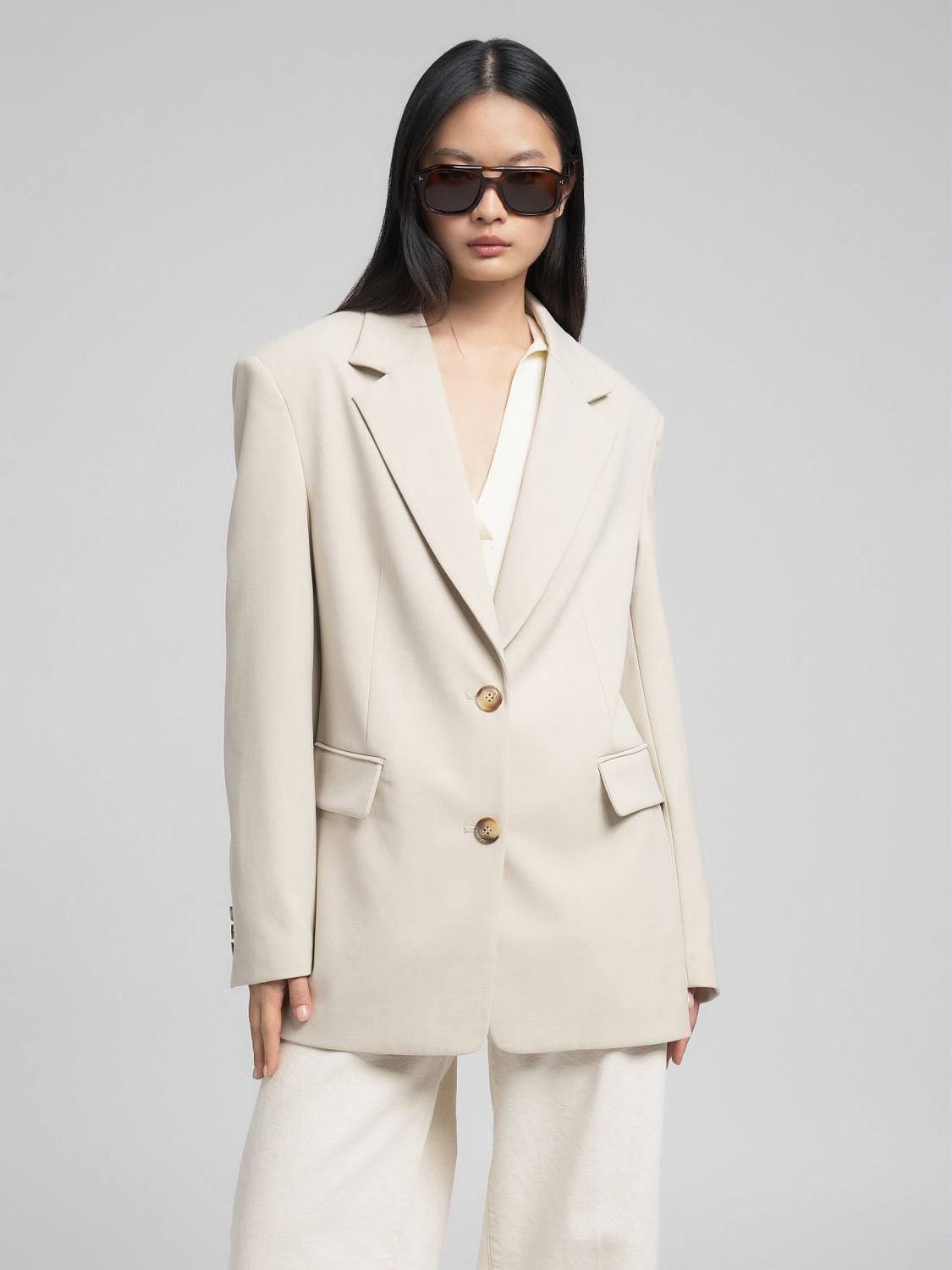 REPLAY LANGER TWILLBLAZER AUS WOLLMIX W7923 .000.85168 SANDSHELL 2