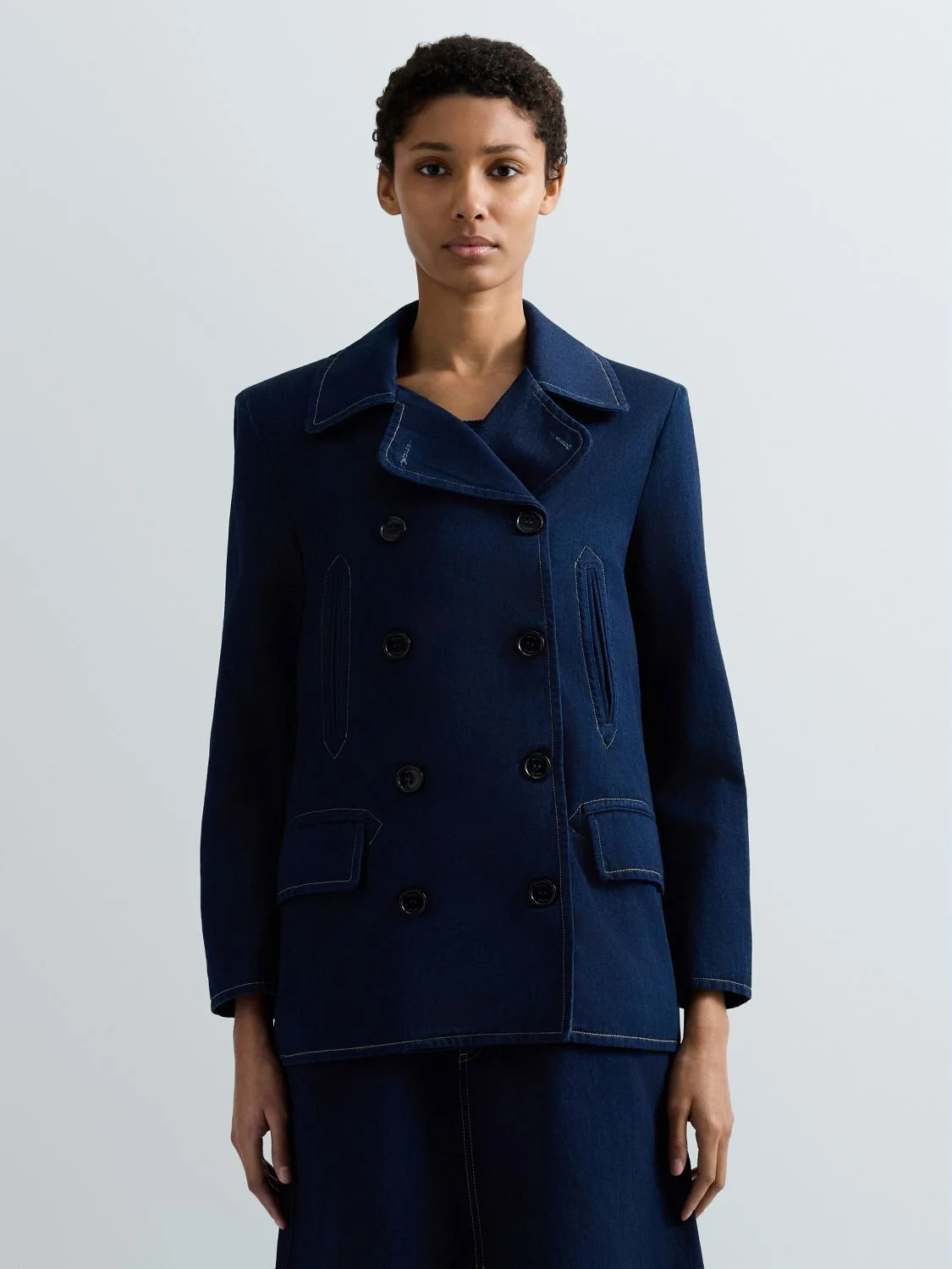 REPLAY DOUBLE-BREASTED DENIM JACKET W7999 .000.246 181 DARK BLUE 2