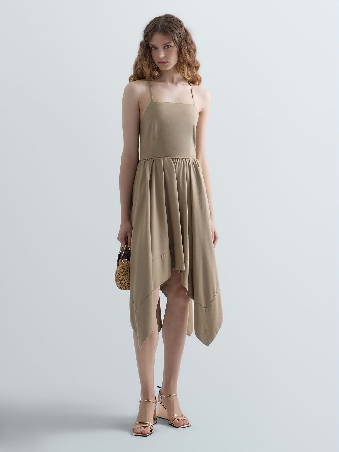 REPLAY SHORT ASYMMETRICAL DRESS W9240 .000.85531 SAND 1
