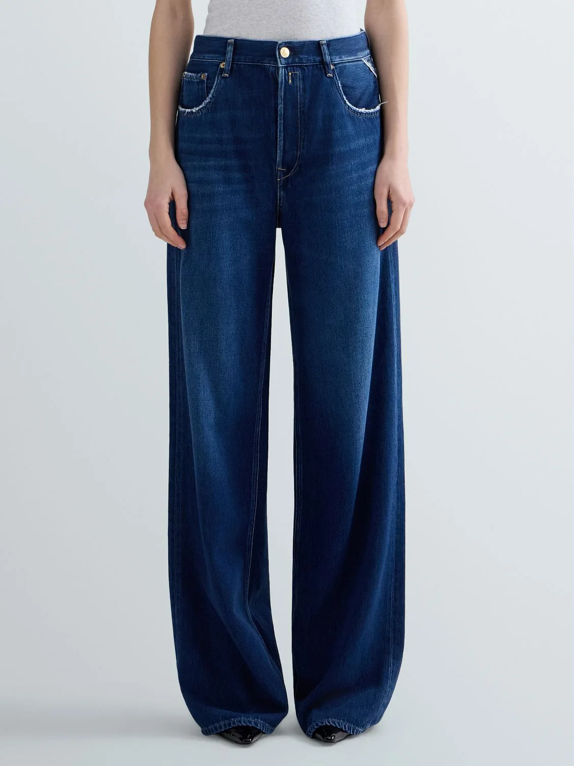 REPLAY CARY WIDE-LEG JEANS WA517 .000.940 171 DARK BLUE 2