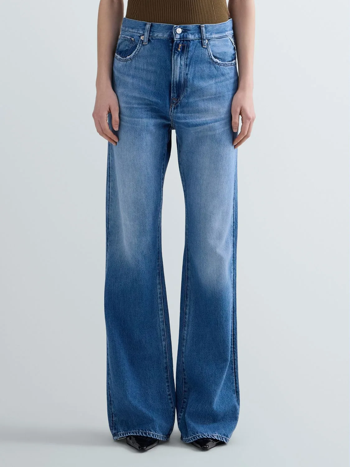 REPLAY BECKA FLARED BOOTCUT JEANS WB508 .000.802 183 MEDIUM BLUE 2