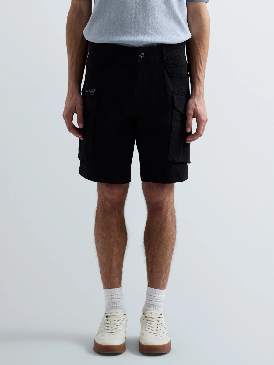 REPLAY BERMUDASHORTS AUS BAUMWOLLE JOE SHORT M9907 .000.84387 BLACK 2