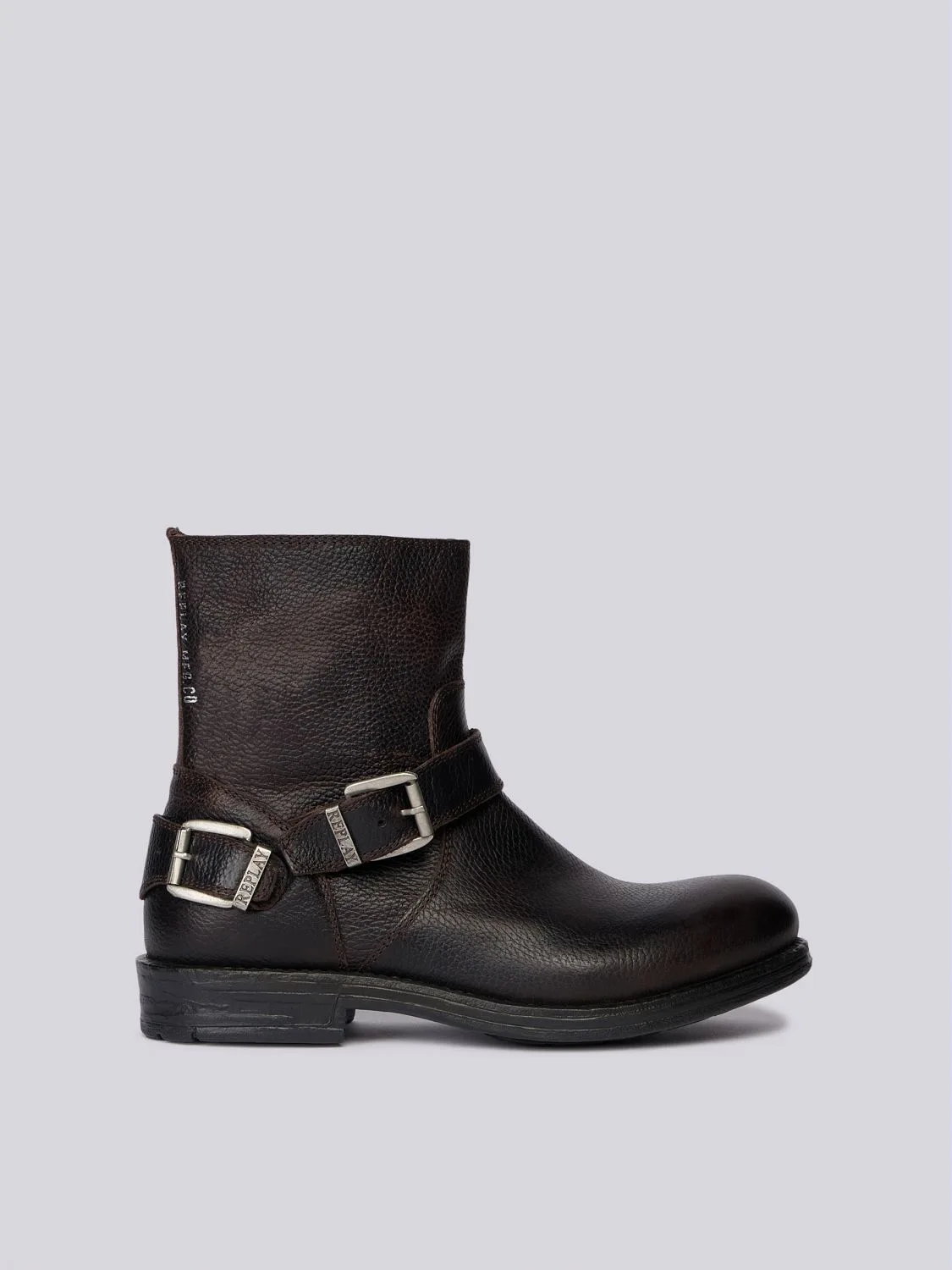 REPLAY PACK WENSTER LEATHER ANKLE BOOTS GMC41 .000.C0048L BLACK 1