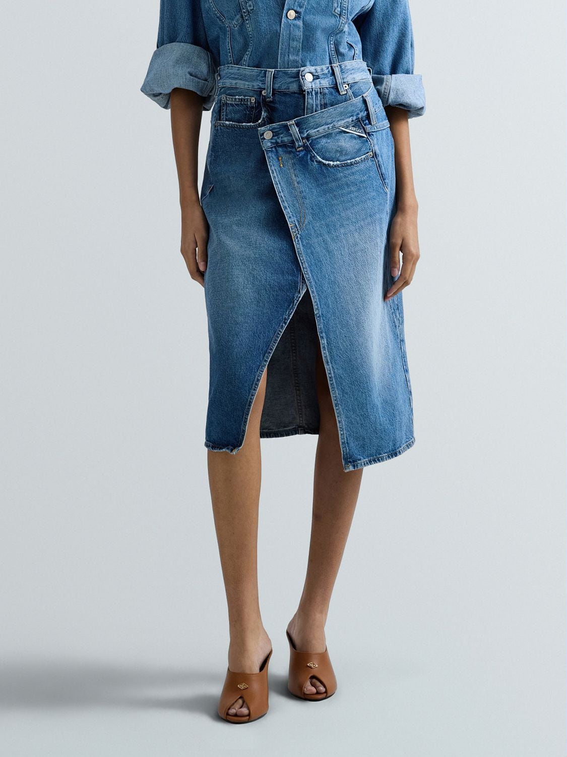 DENIM MIDI SKIRT