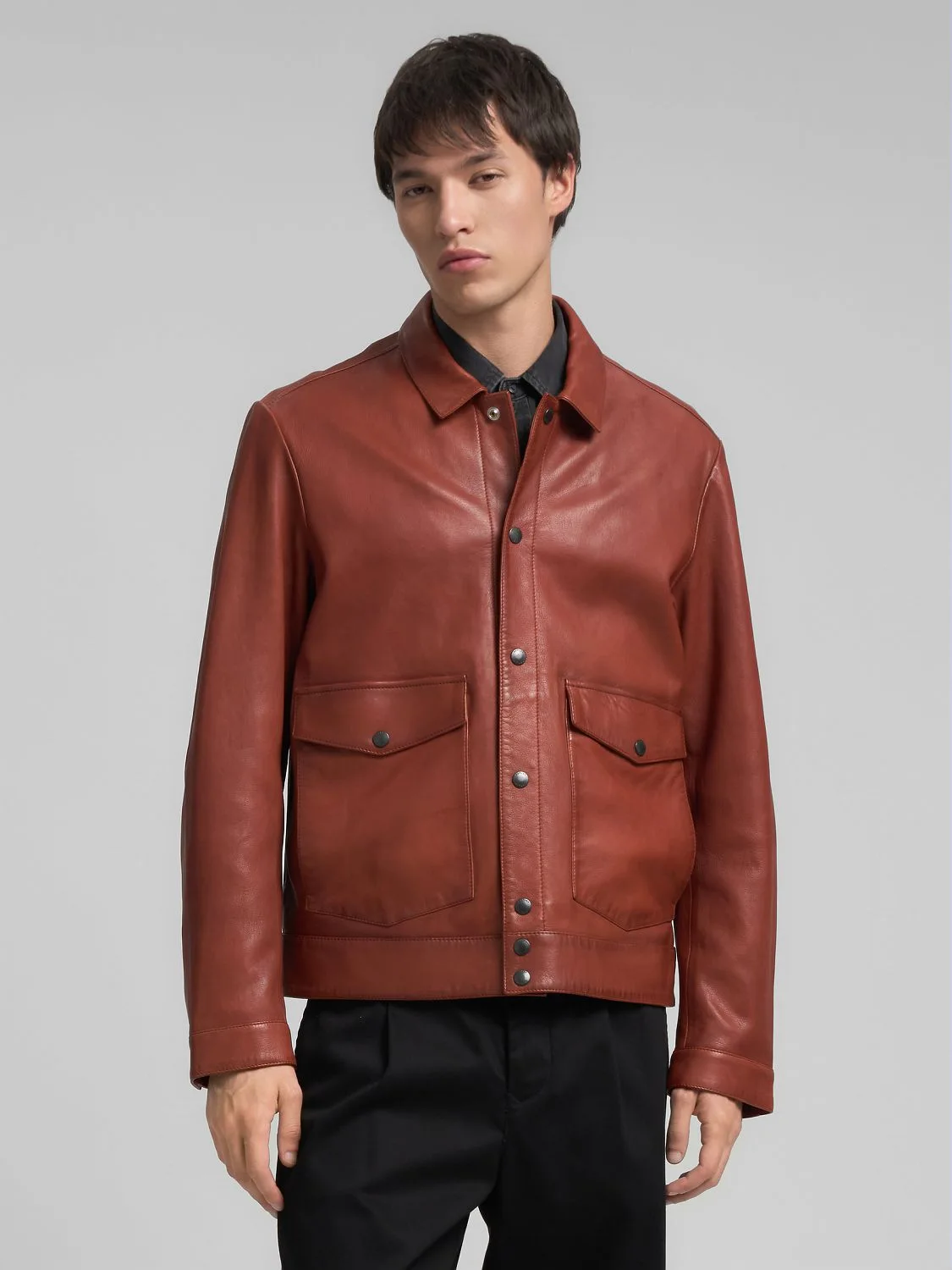 REPLAY WAXED LEATHER JACKET M8498 .000.85194 COGNAC 2
