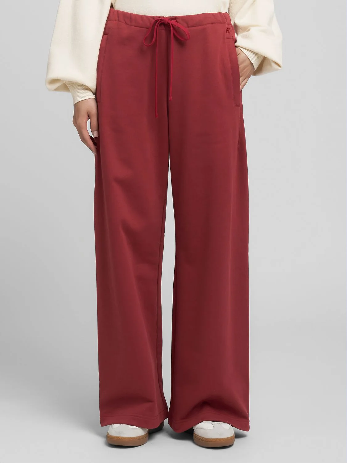 REPLAY WIDE-LEG SPORTS TROUSERS W8159A.000.23802 WINE RED 2
