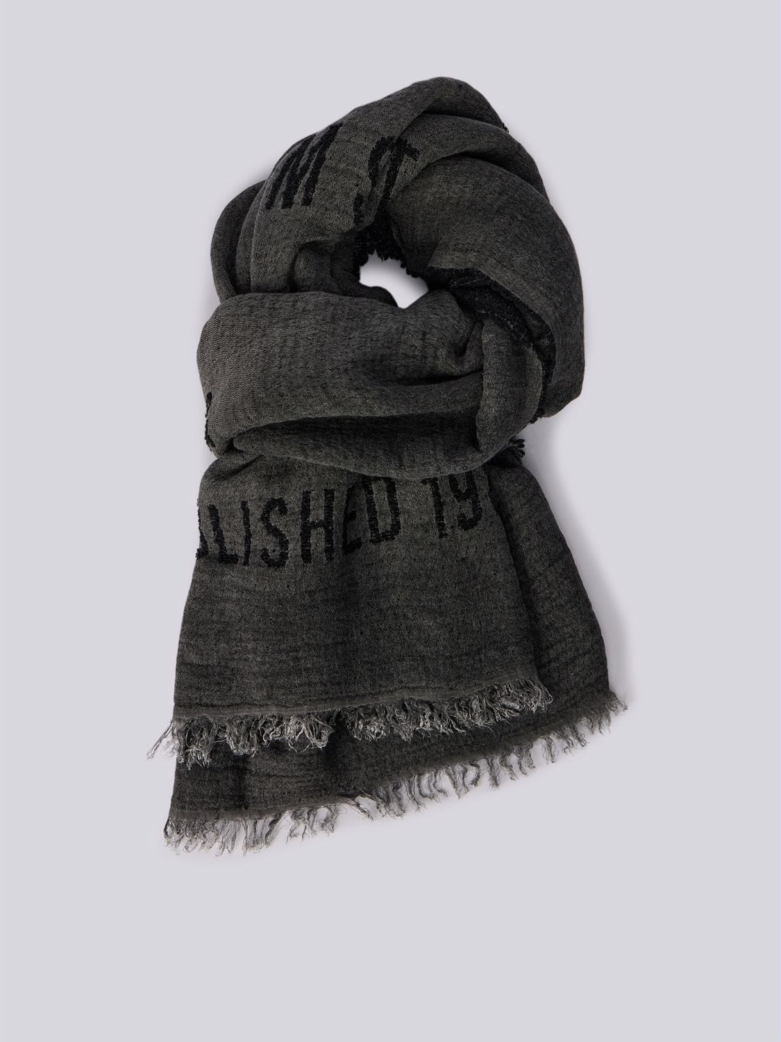 REPLAY BUFANDA CON FLECOS E INSCRIPCIÓN AM9234.000.A1401E WASHED BLACK 1