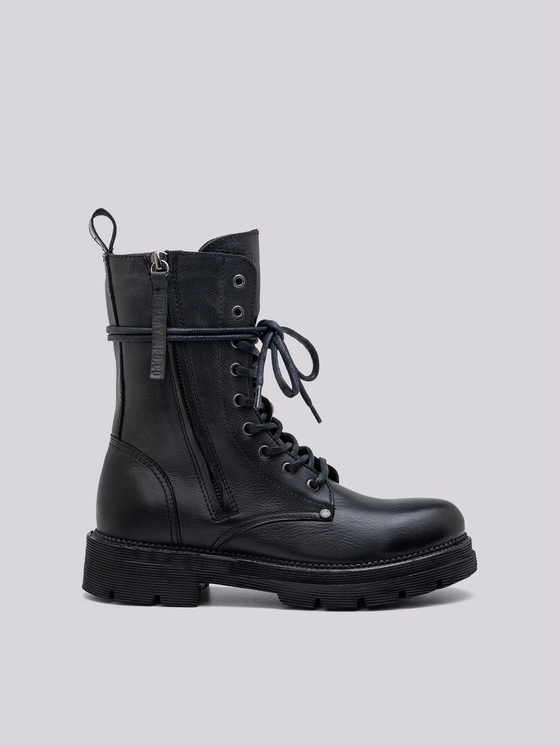 REPLAY Botas de piel con cordones STANDING GWL51 .000.C0015L BLACK 1