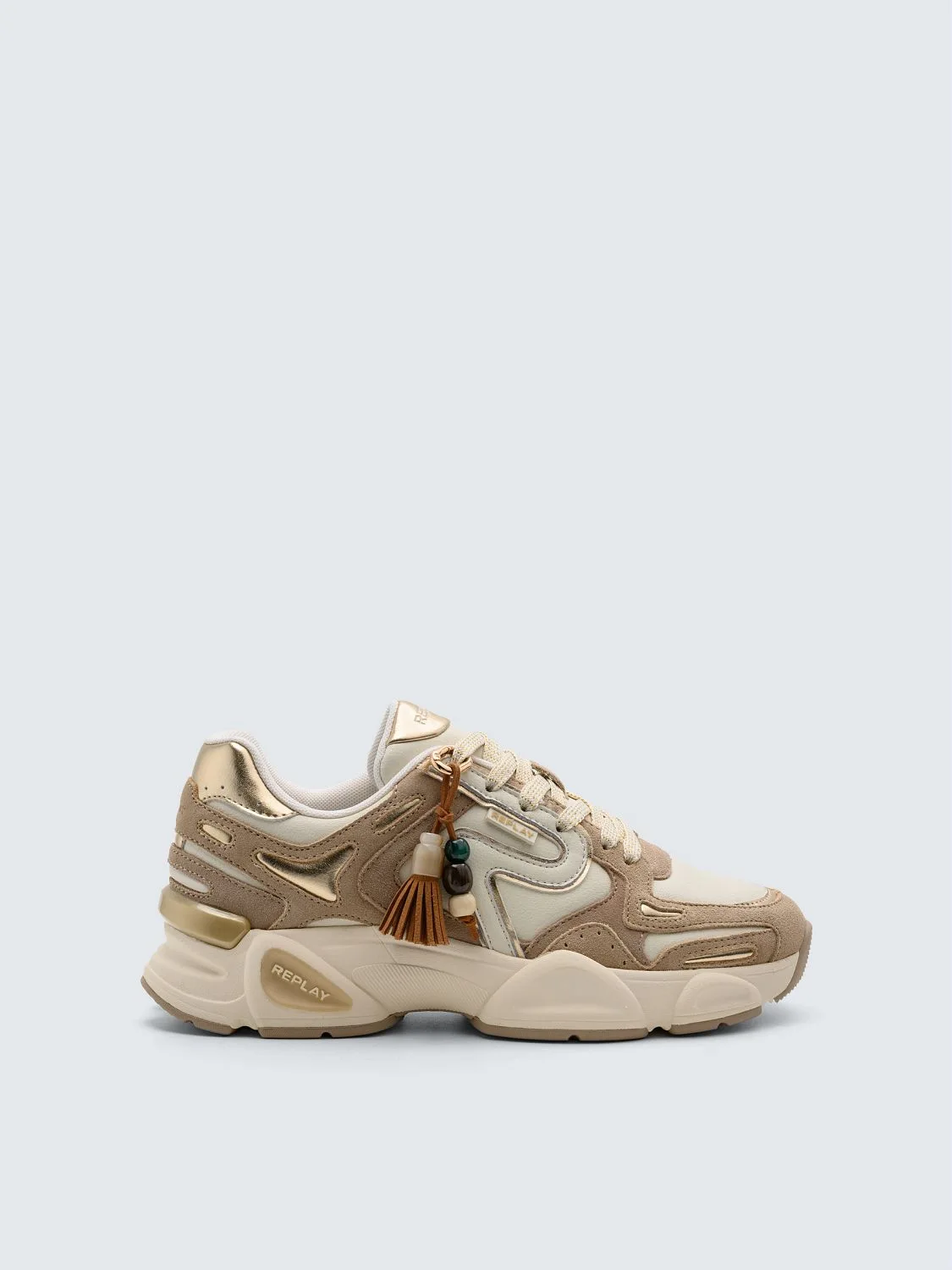 REPLAY ZAPATILLAS CON CHARM DESTINY W VIBE GWS9N .000.C000KT BEIGE/PLATIN 1