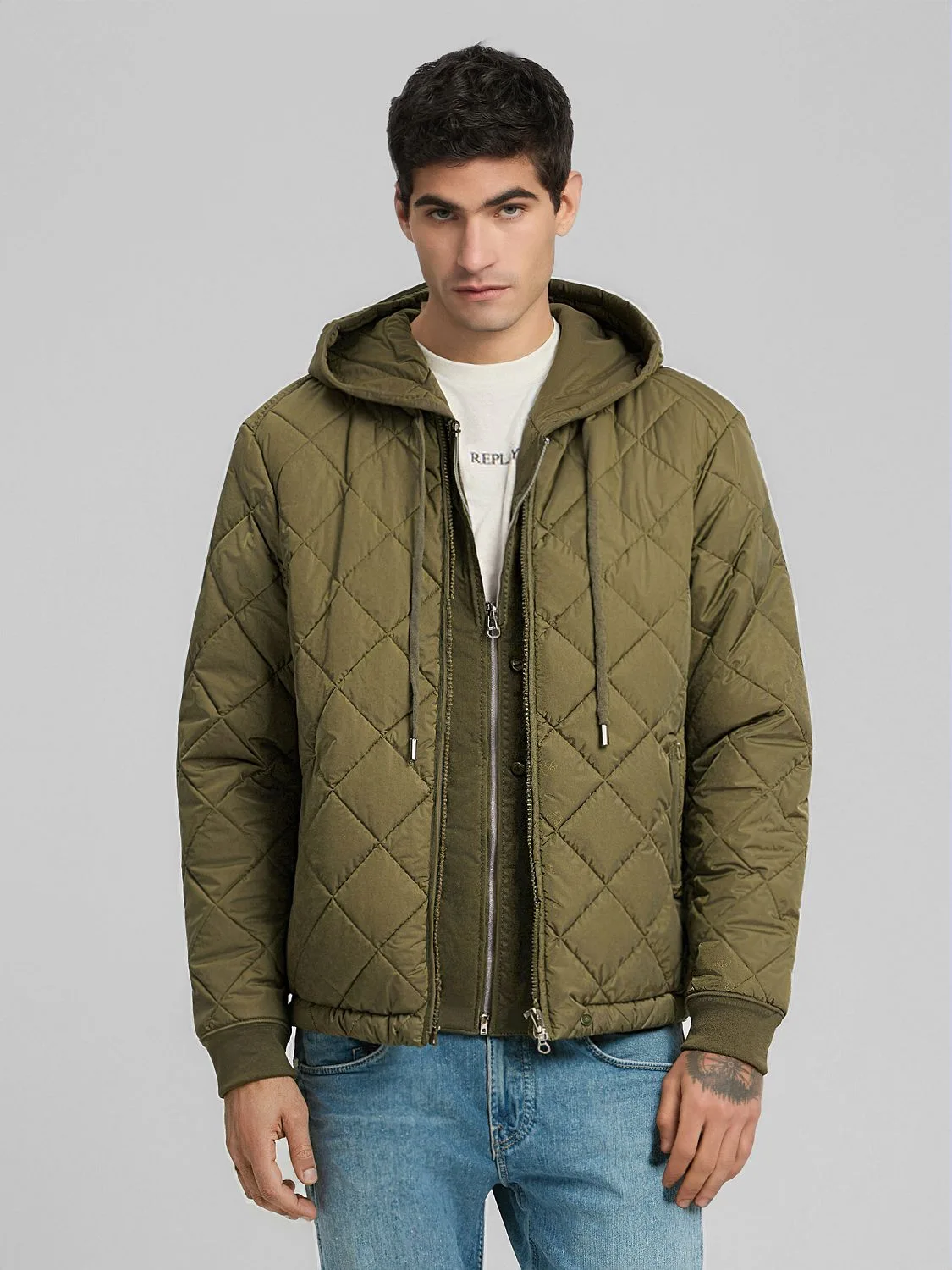 CAZADORA PESPUNTEADA REGULAR FIT