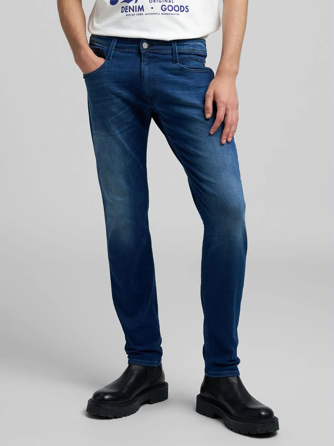 REPLAY VAQUEROS SLIM FIT ANBASS M914  .000.41A 783 MEDIUM BLUE 2