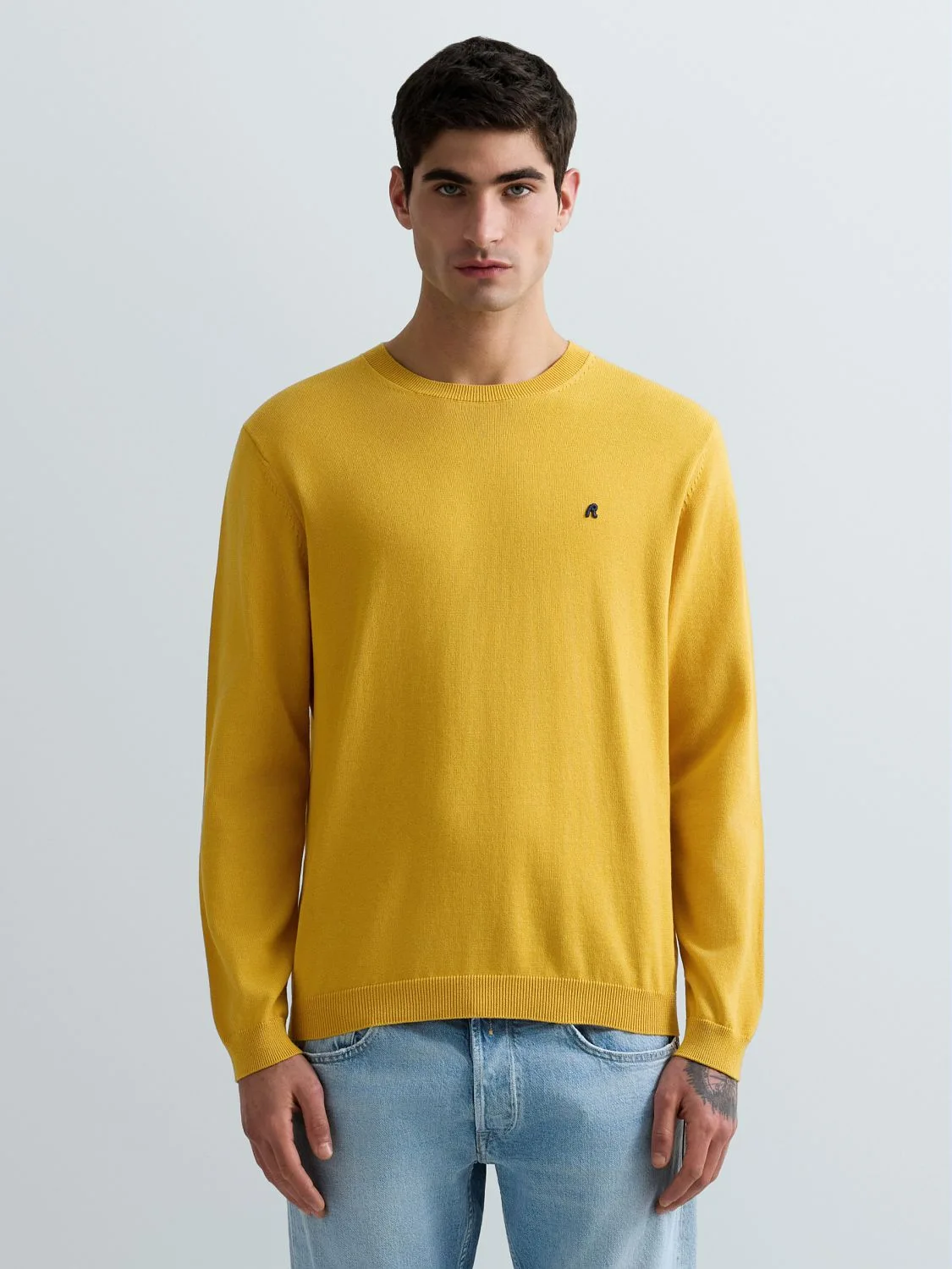 REPLAY COTTON CREW-NECK SWEATER UK4851.000.G22578 CORN YELLOW 2
