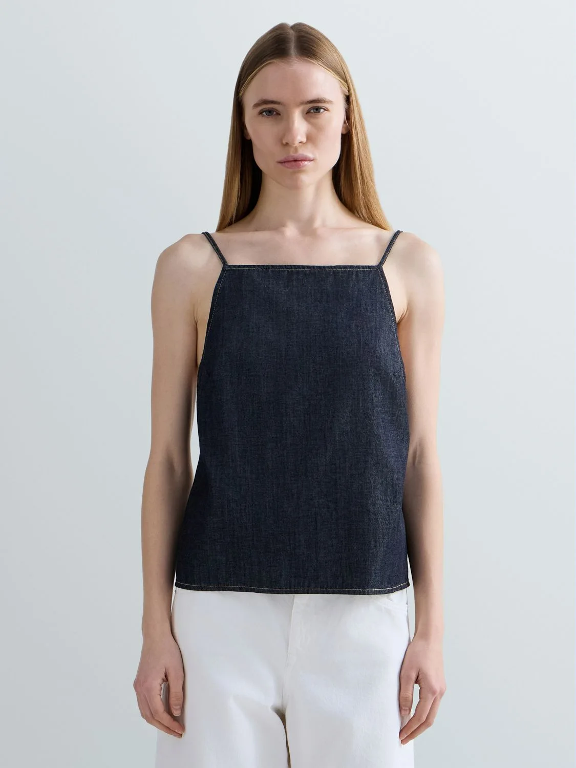 REPLAY DENIM TOP WITH BARE BACK W2378 .000.260 07 DARK BLUE 2