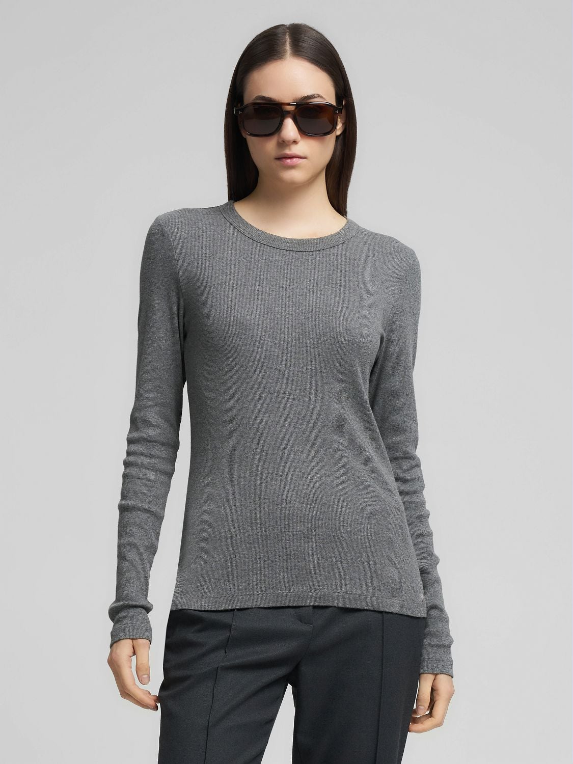 REPLAY CAMISETA SLIM FIT DE MANGA LARGA W3414A.000.23970 DARK GREY MELANGE 2