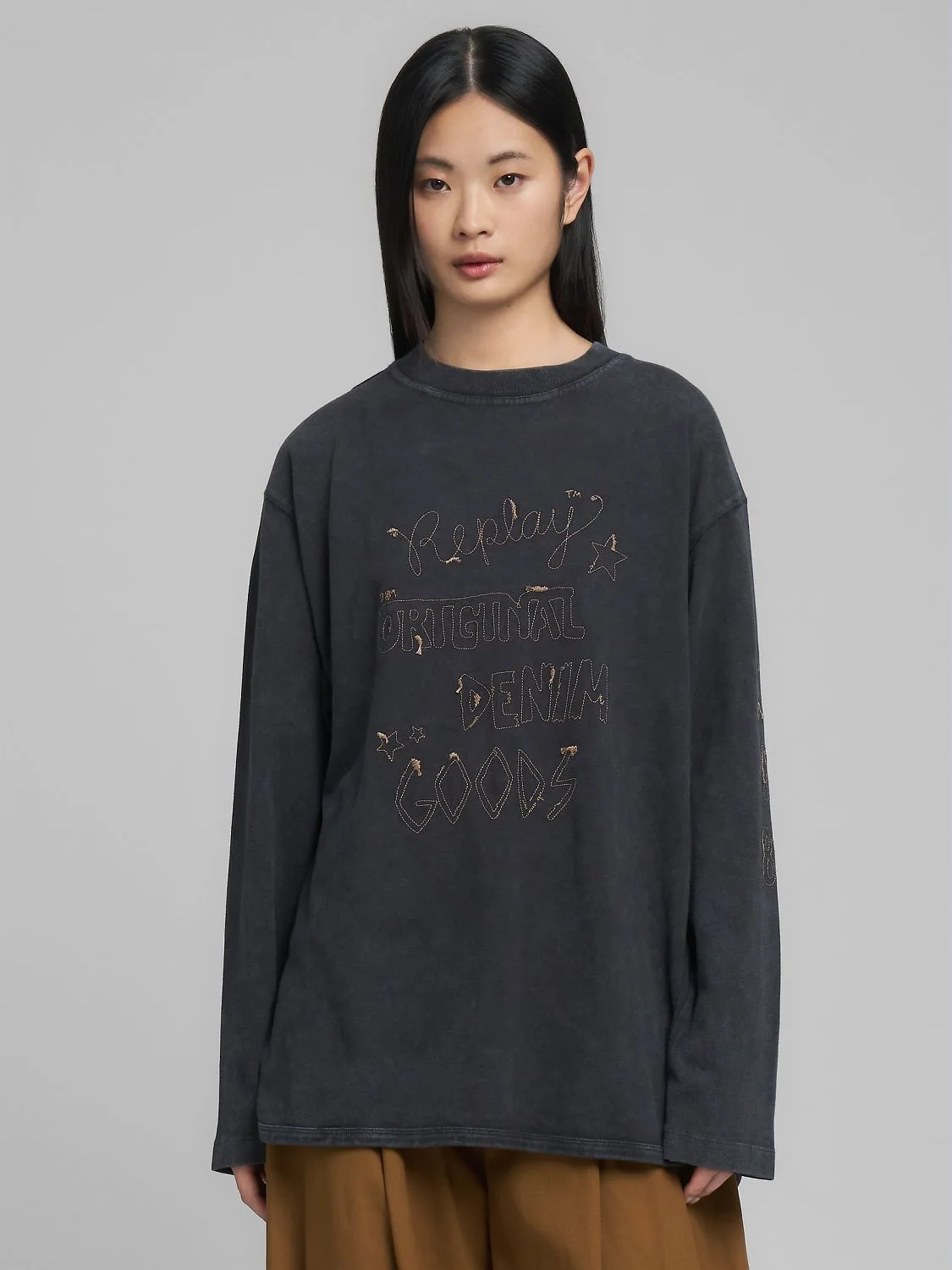 REPLAY BOY-FIT T-SHIRT WITH EMBROIDERY W3450A.000.23940LM BLACKBOARD 2