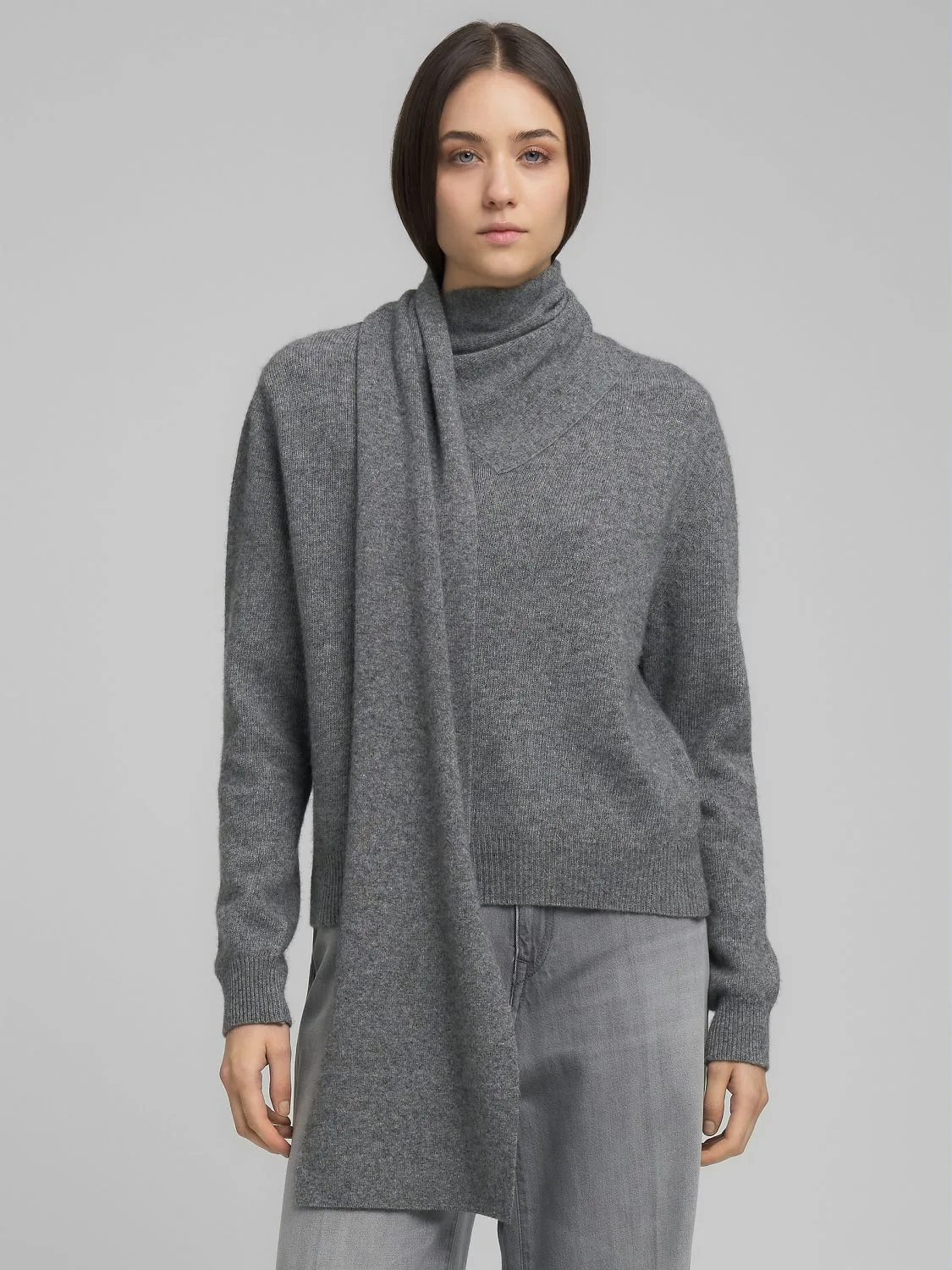 REPLAY SCARF NECK PULLOVER DK3923.000.G22726 IRON MELANGE 2