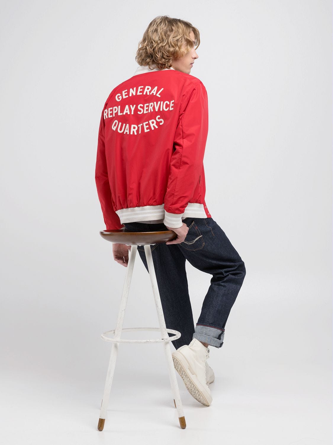 Varsity bomber jacket Imperial red | Replay Jeans