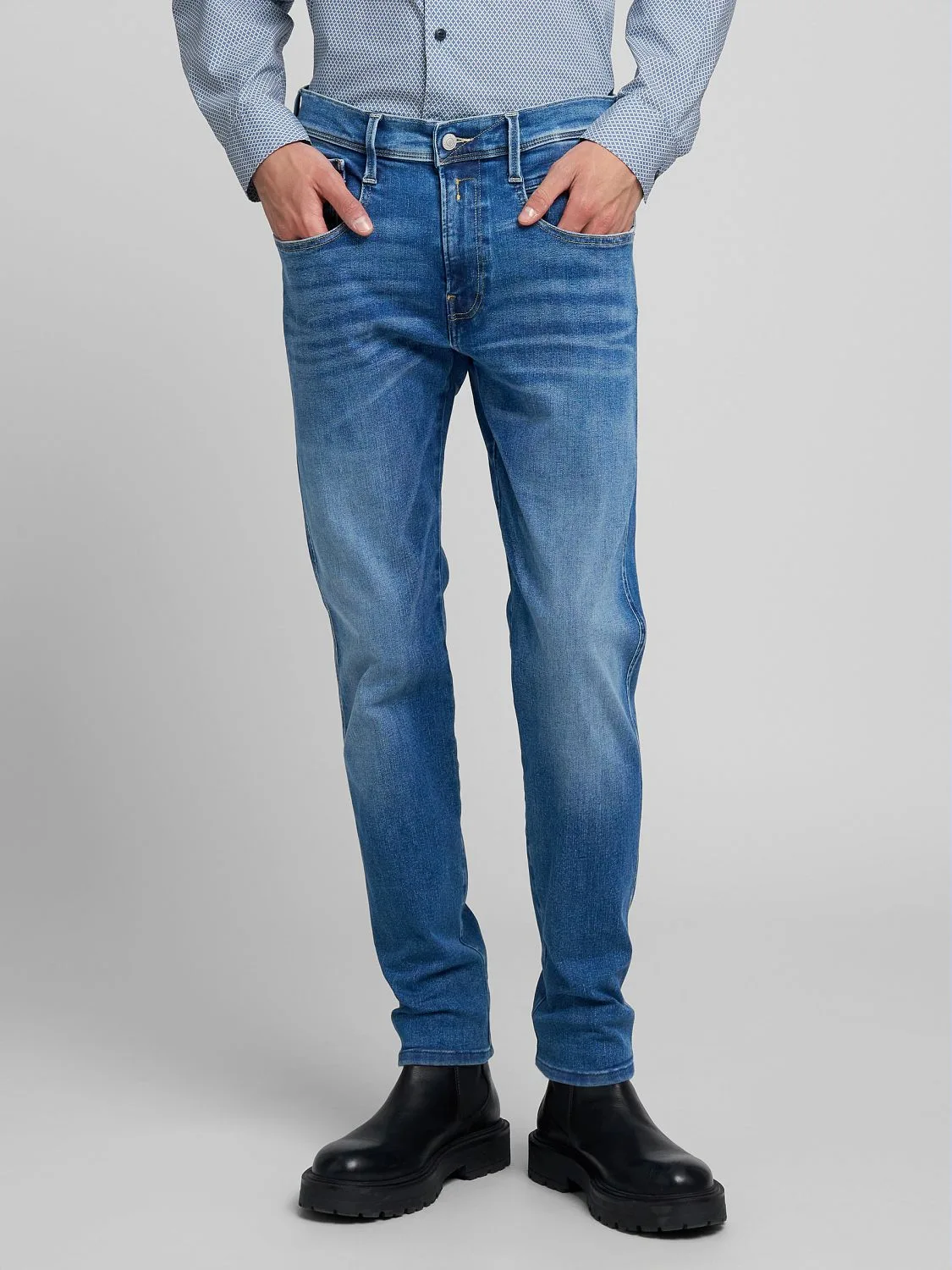 REPLAY ANBASS SLIM-FIT JEANS M914Y .000.661 990 MEDIUM BLUE 2