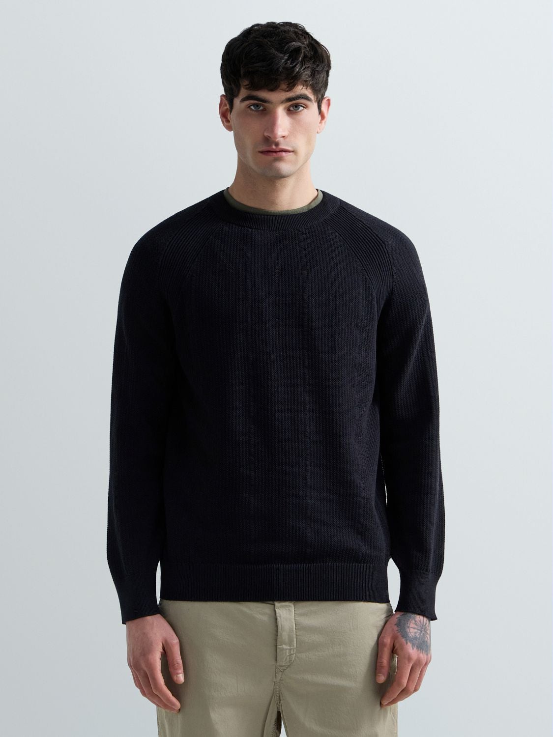 RIB-KNIT COTTON SWEATER