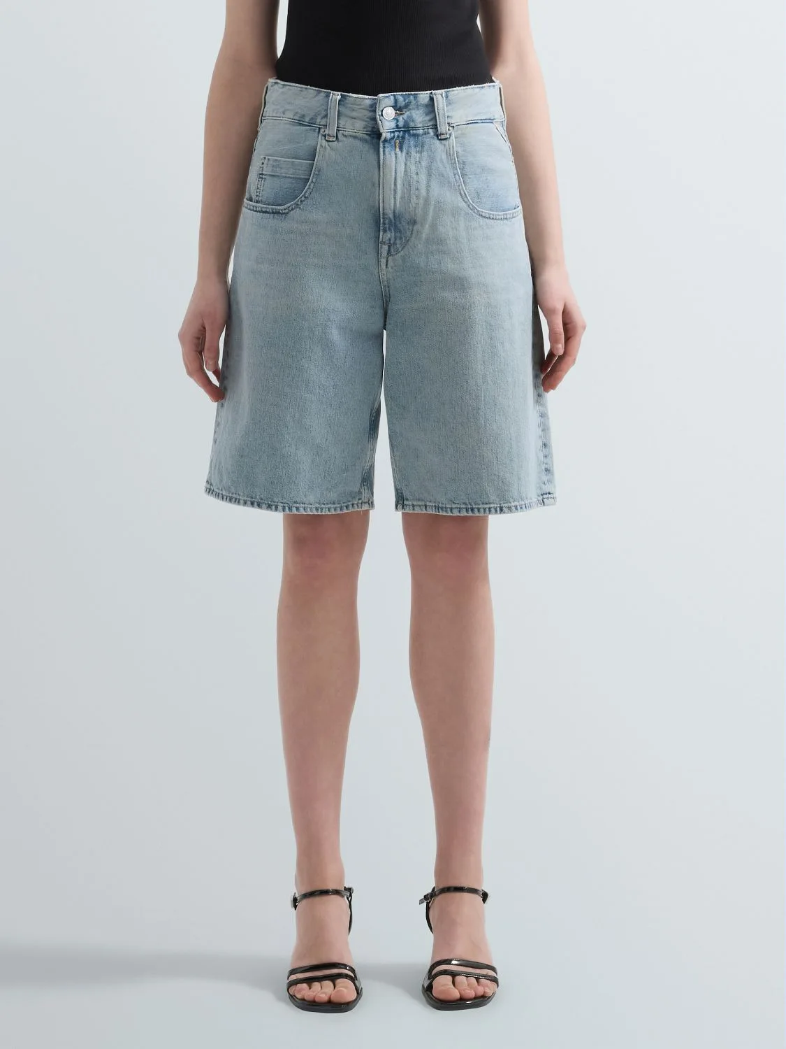 STRAIGHT-FIT DENIM SHORTS