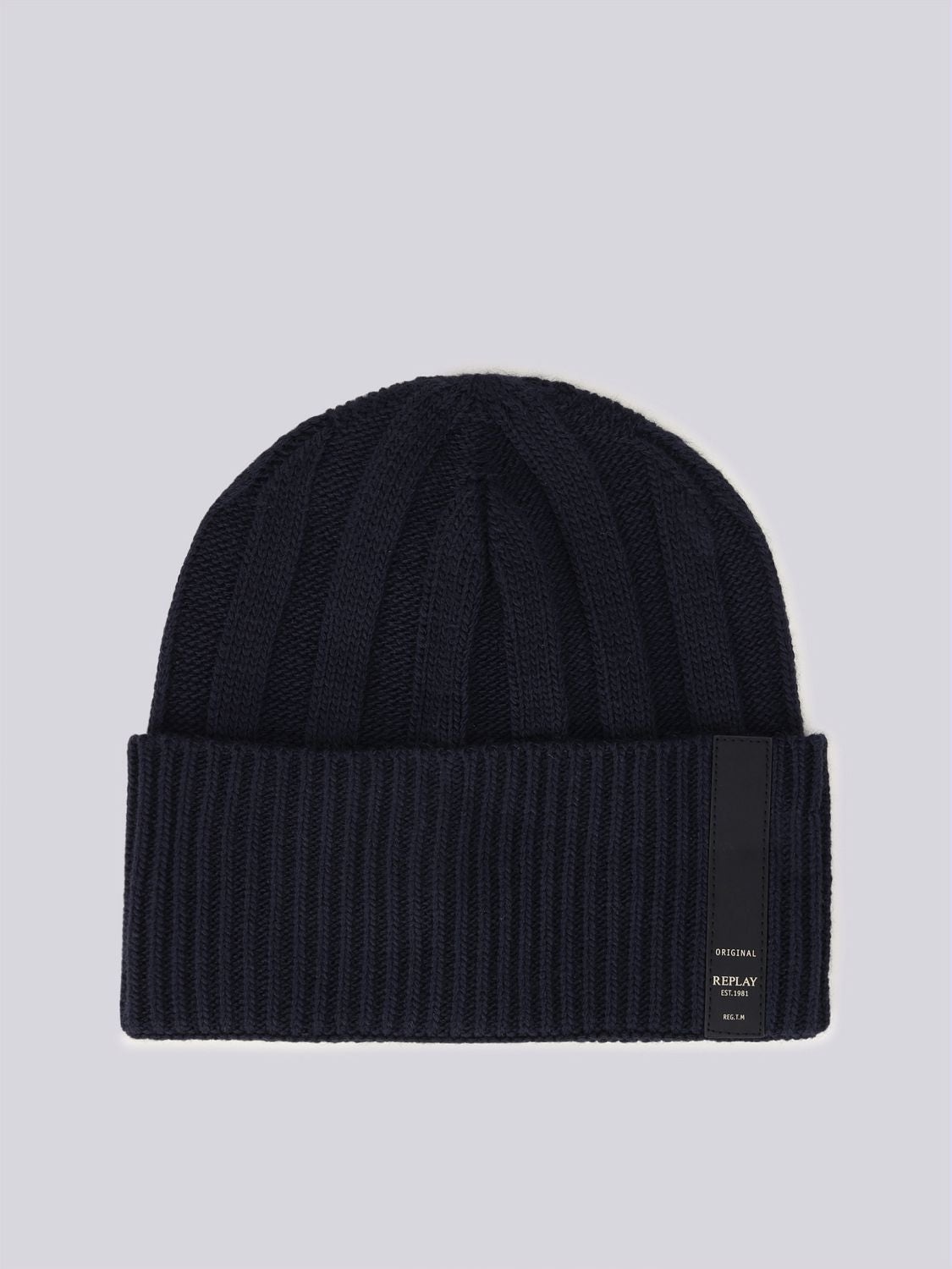 REPLAY BEANIE WITH LOGO LABEL AM4248.003.A7003 DRESS BLUES 1