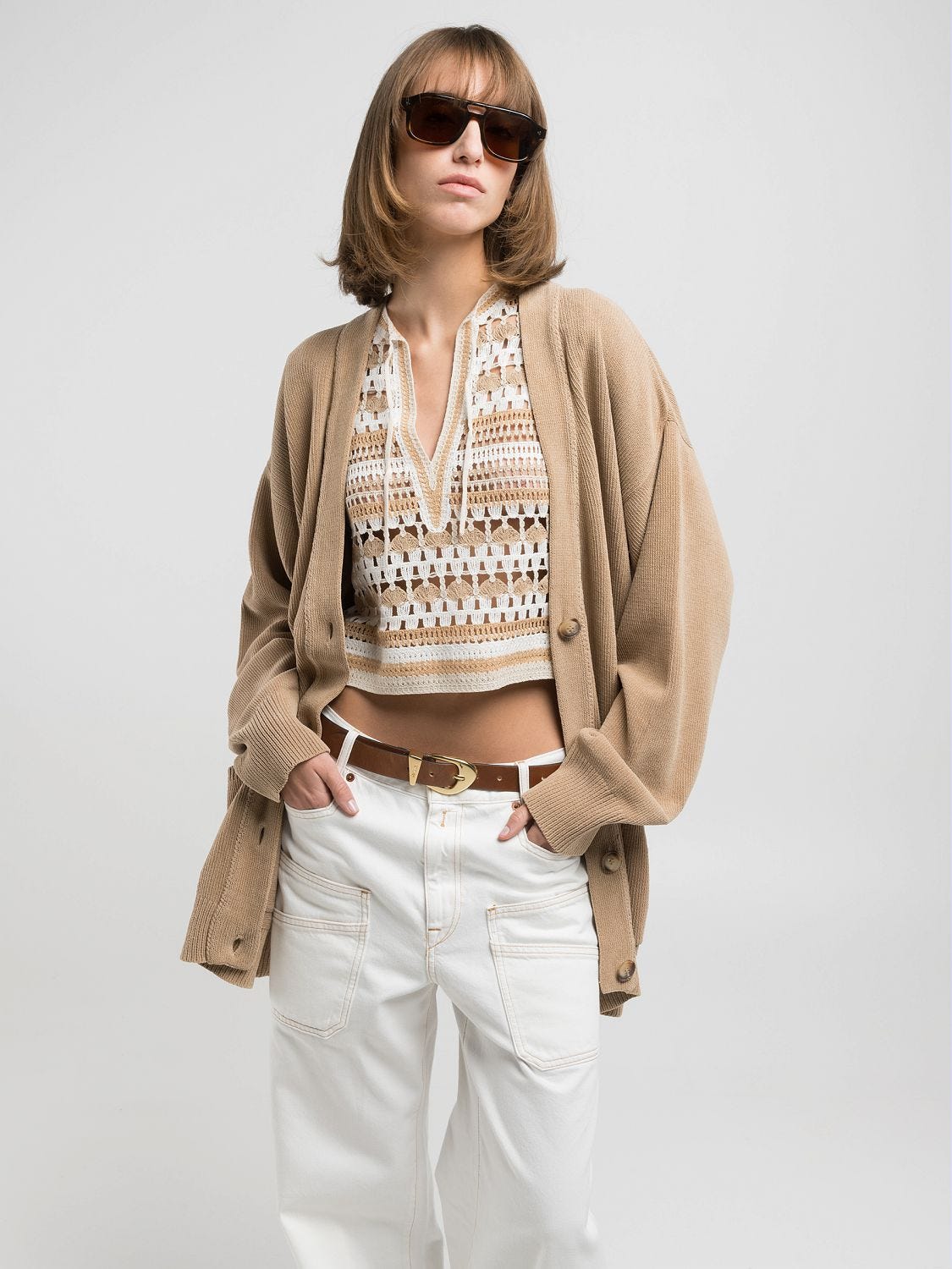 Nymes summer low cowboy boots in suede Taupe | Replay Jeans