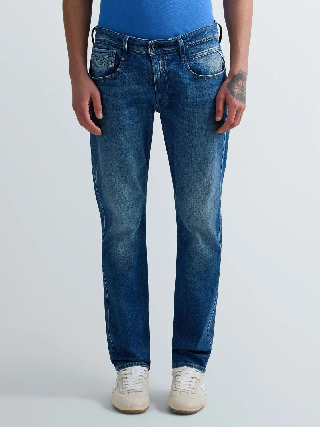 REPLAY ANBASS SLIM-FIT JEANS M914B .000.727 174 MEDIUM BLUE 2