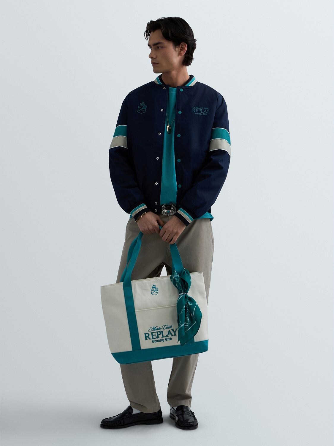 REPLAY BOMBER AVEC BANDES CONTRASTANTES COLLECTION MONTE CARLO COUNTRY CLUB M0026 .000.00QKY SKY CAPTAIN 1