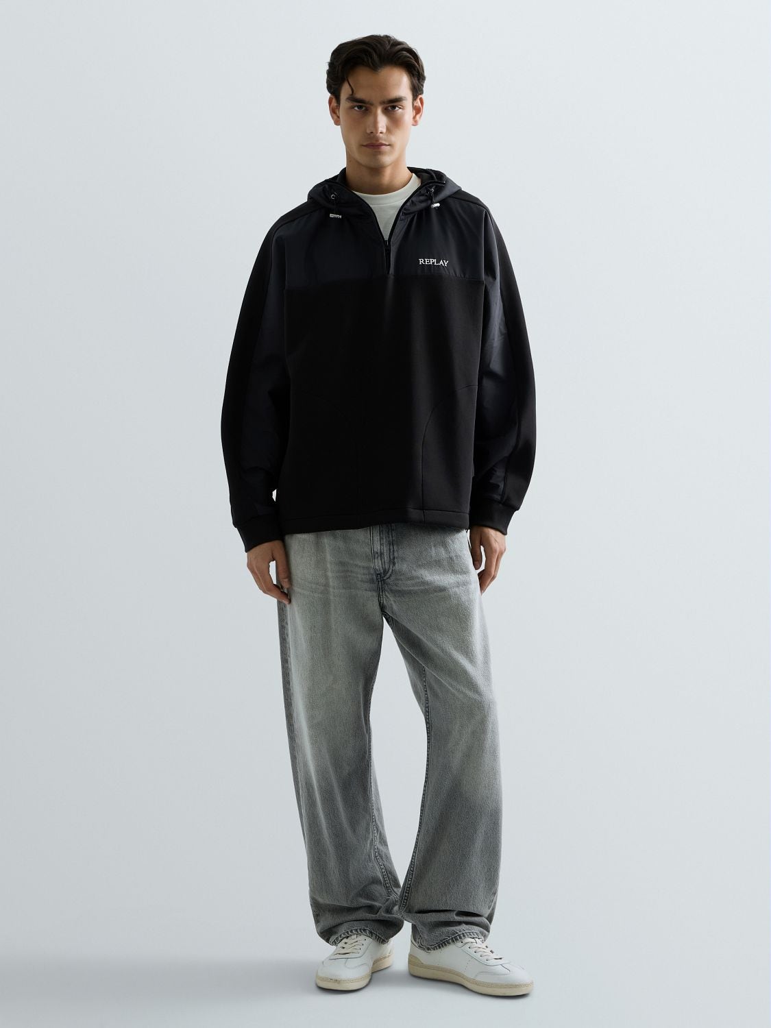 REPLAY SWEAT-SHIRT EN MOLLETON TECHNIQUE M3307 .000.23655 BLACK 1