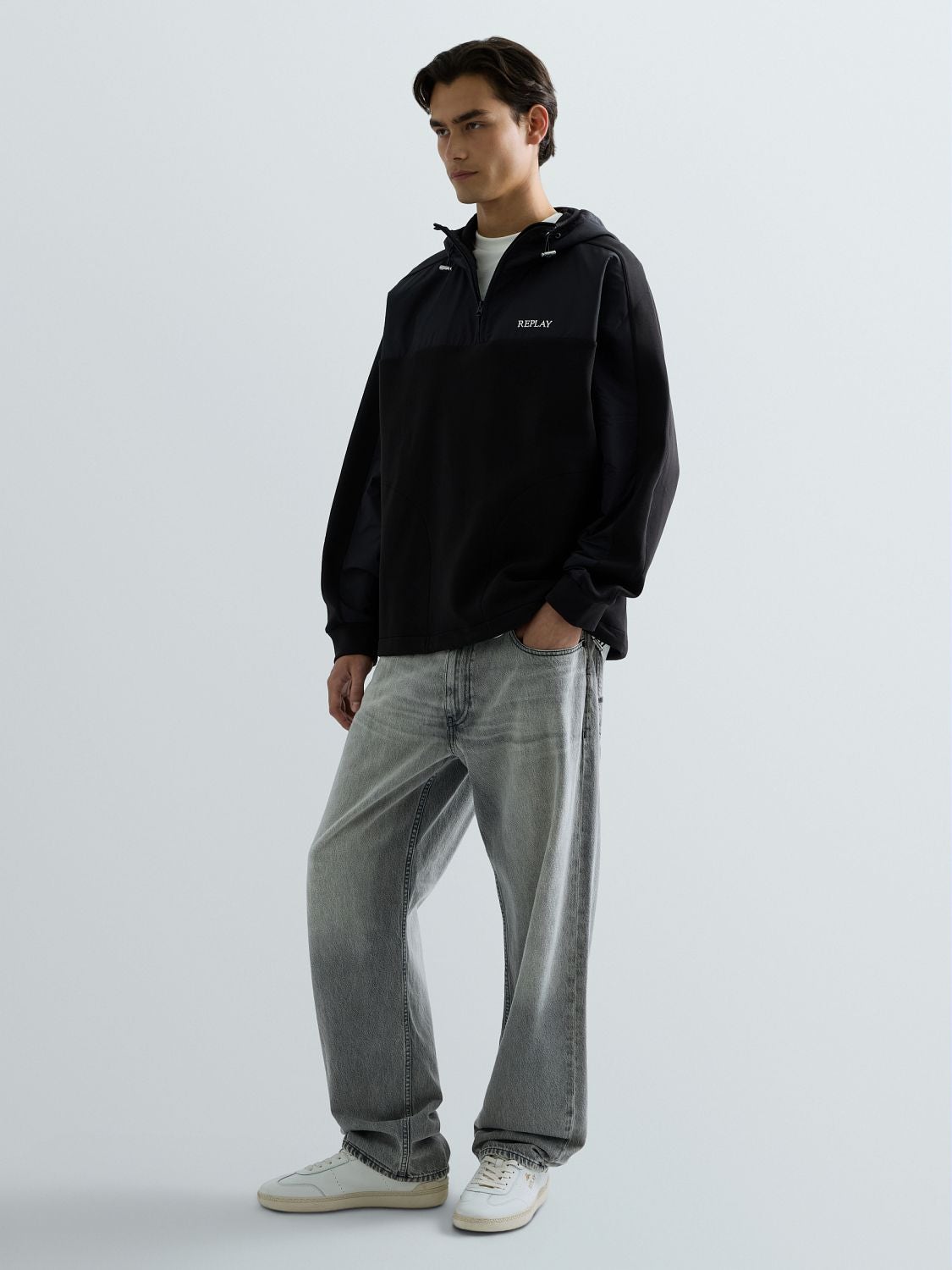 REPLAY SWEAT-SHIRT EN MOLLETON TECHNIQUE M3307 .000.23655 BLACK 4