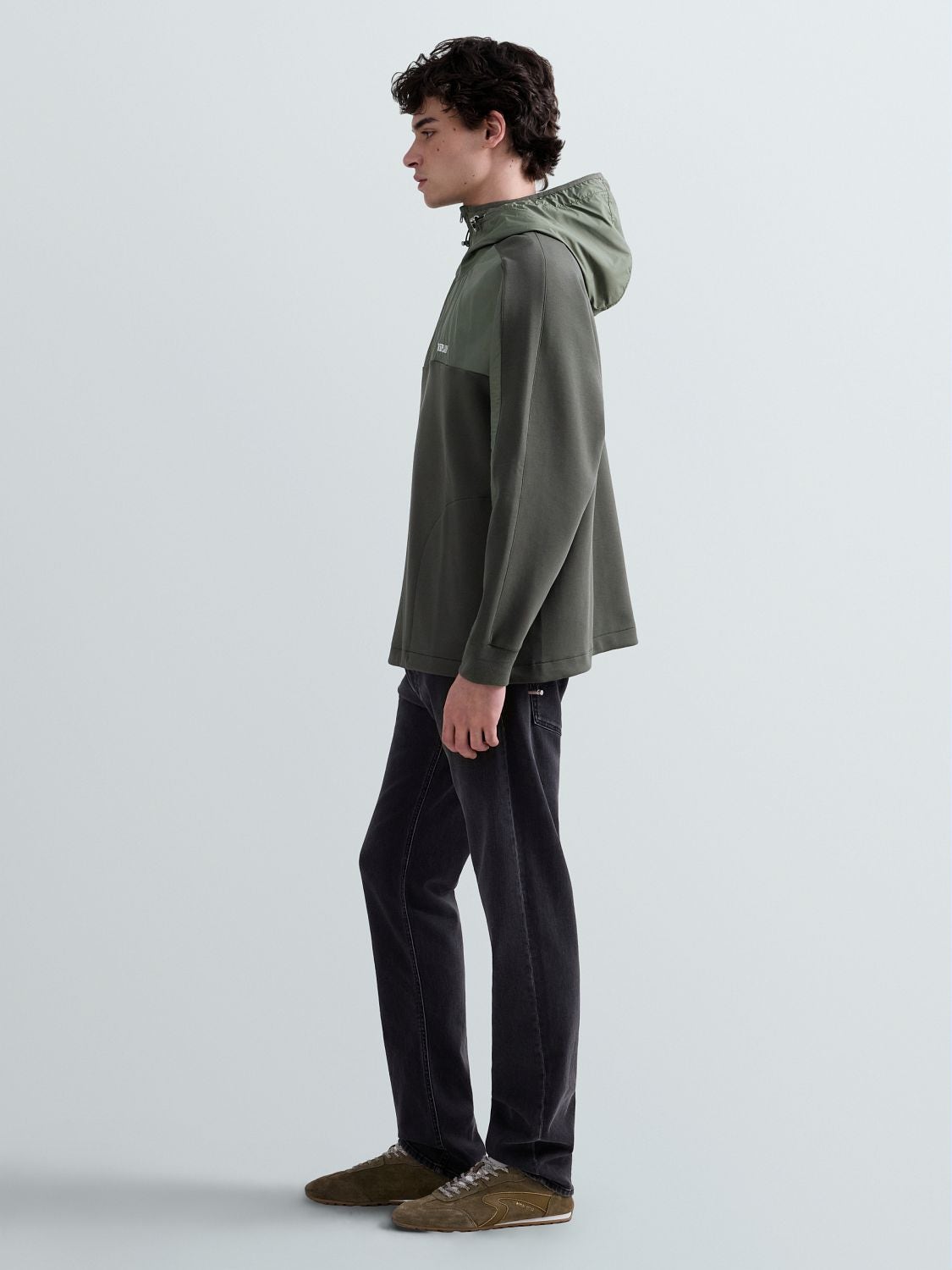 REPLAY SWEAT-SHIRT EN MOLLETON TECHNIQUE M3307 .000.23655 STRATEGY GREEN 4