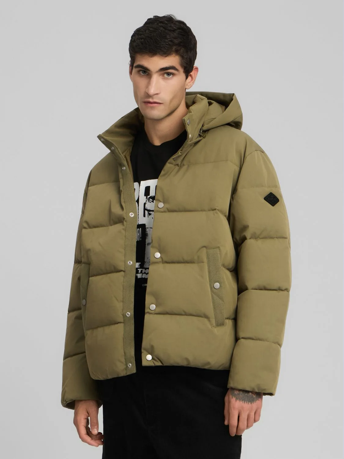 REPLAY BLOUSON REMBOURRÉ EN SERGÉ M8480 .000.85316 MUD GREEN 2