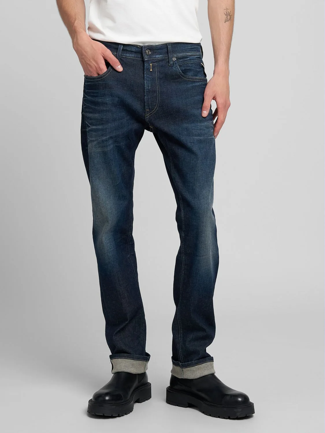 REPLAY JEAN COUPE DROITE GROVER MA972Z.000.661 730 DARK BLUE 2