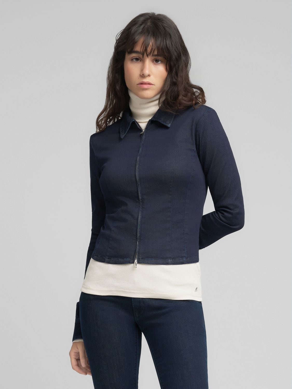 REPLAY DENIM FULL-ZIP SHIRT W2416 .000.821 93C DARK BLUE 2