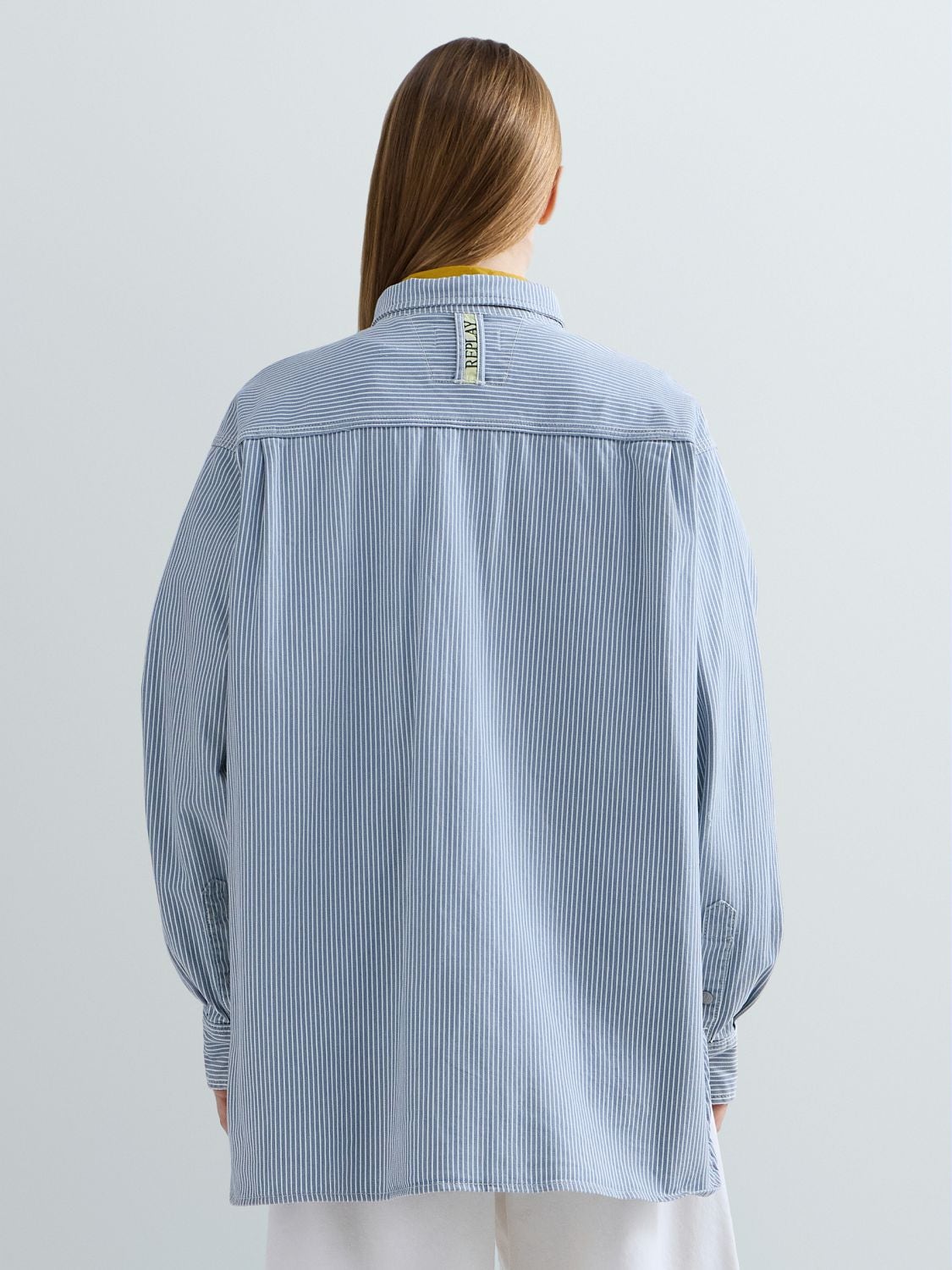 REPLAY CHEMISE RAYÉE EN DENIM 9ZERO1 W2Z1  .000.649 19A MEDIUM BLUE 3