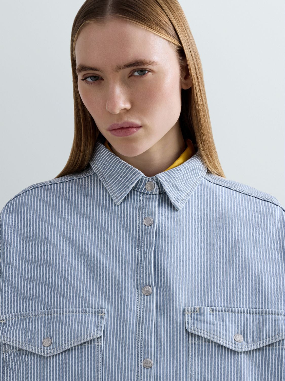 REPLAY CHEMISE RAYÉE EN DENIM 9ZERO1 W2Z1  .000.649 19A MEDIUM BLUE 6
