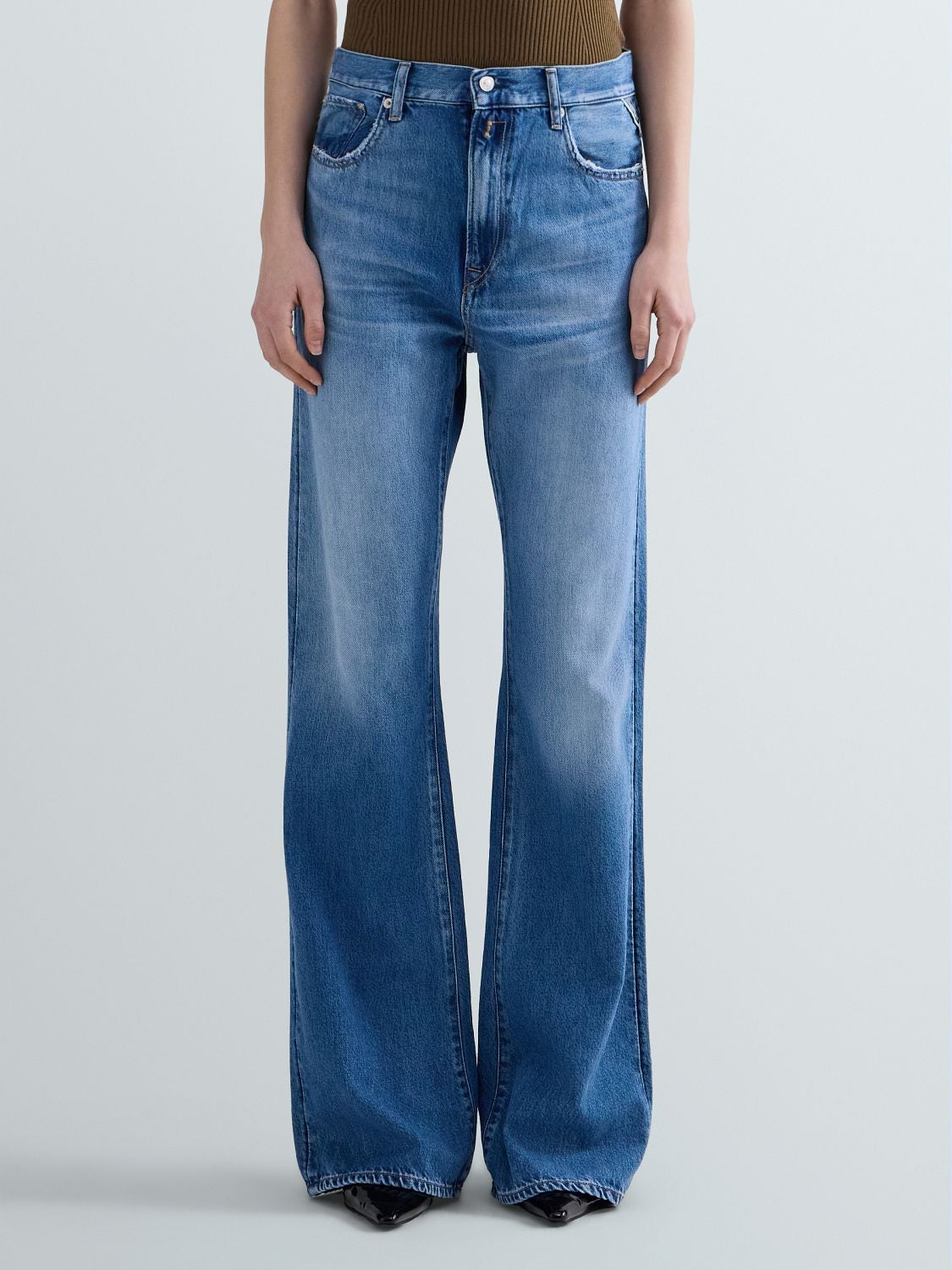 REPLAY BECKA FLARED BOOTCUT JEANS WB508 .000.802 183 MEDIUM BLUE 2