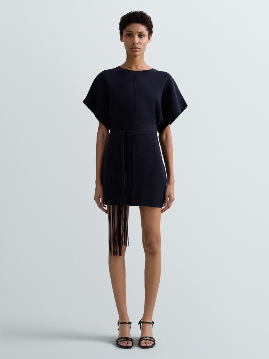 ROBE COURTE AVEC CEINTURE A FRANGES